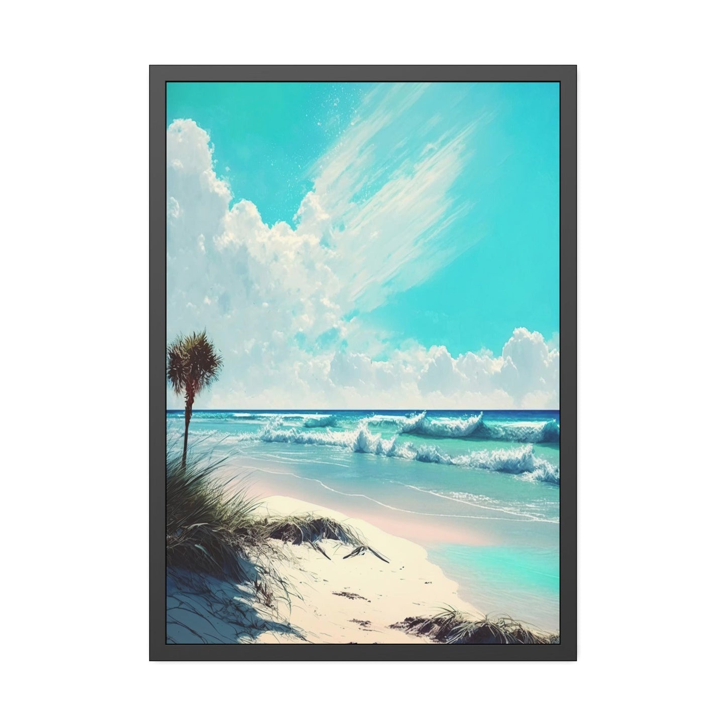 Tropic Temptation: Poster of an Enchanting Island Beach on High-Quality Print