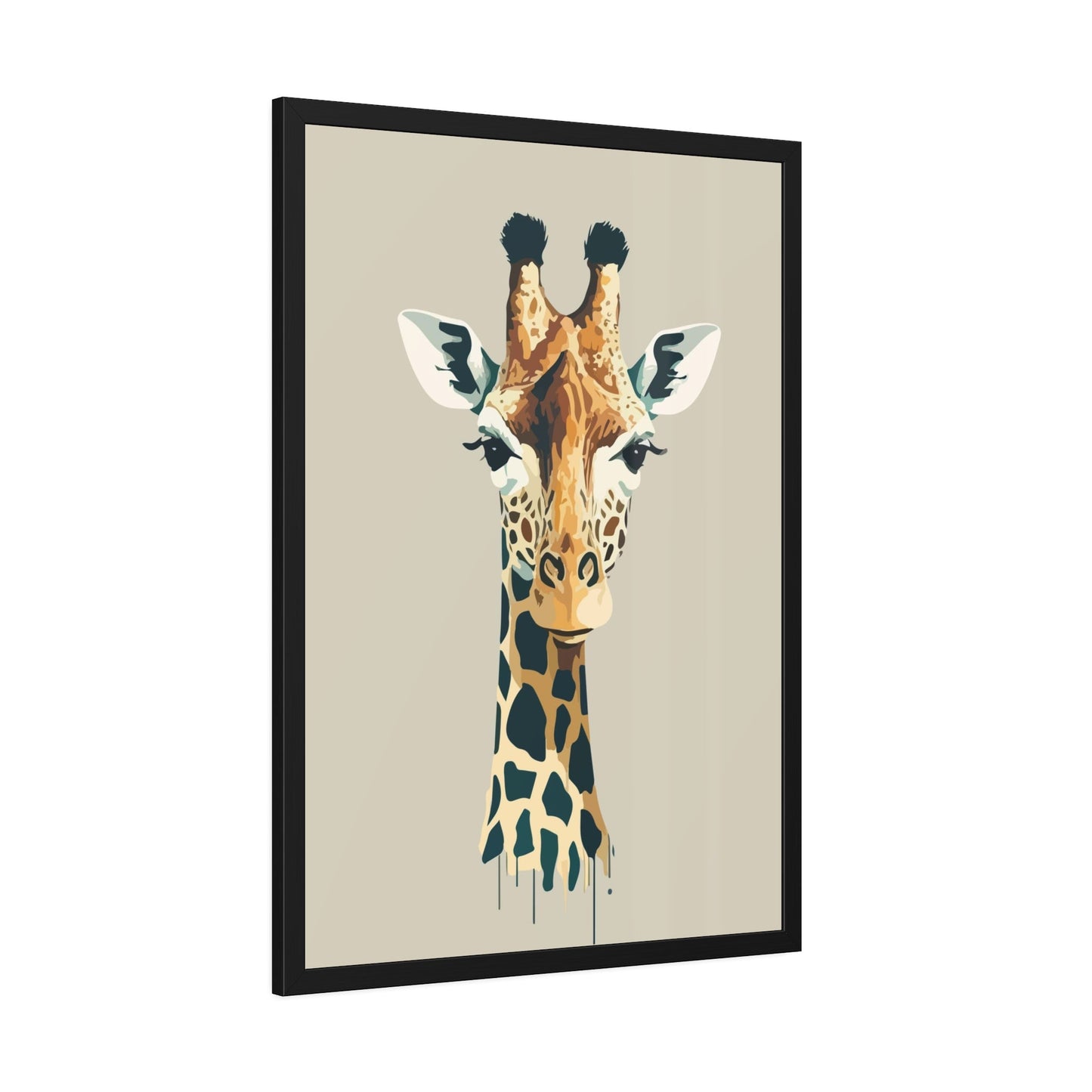 Graceful Giraffe: A Beautifully Rendered Artwork on Canvas & Poster