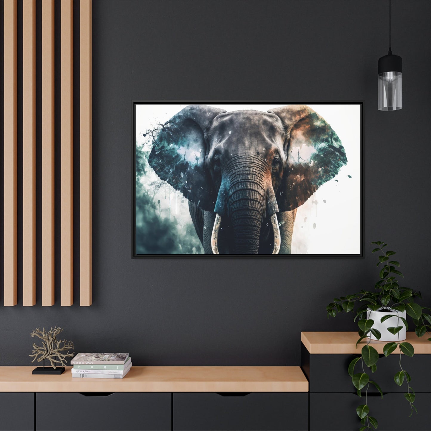 The Elephant King: Artistic Poster on Natural Canvas