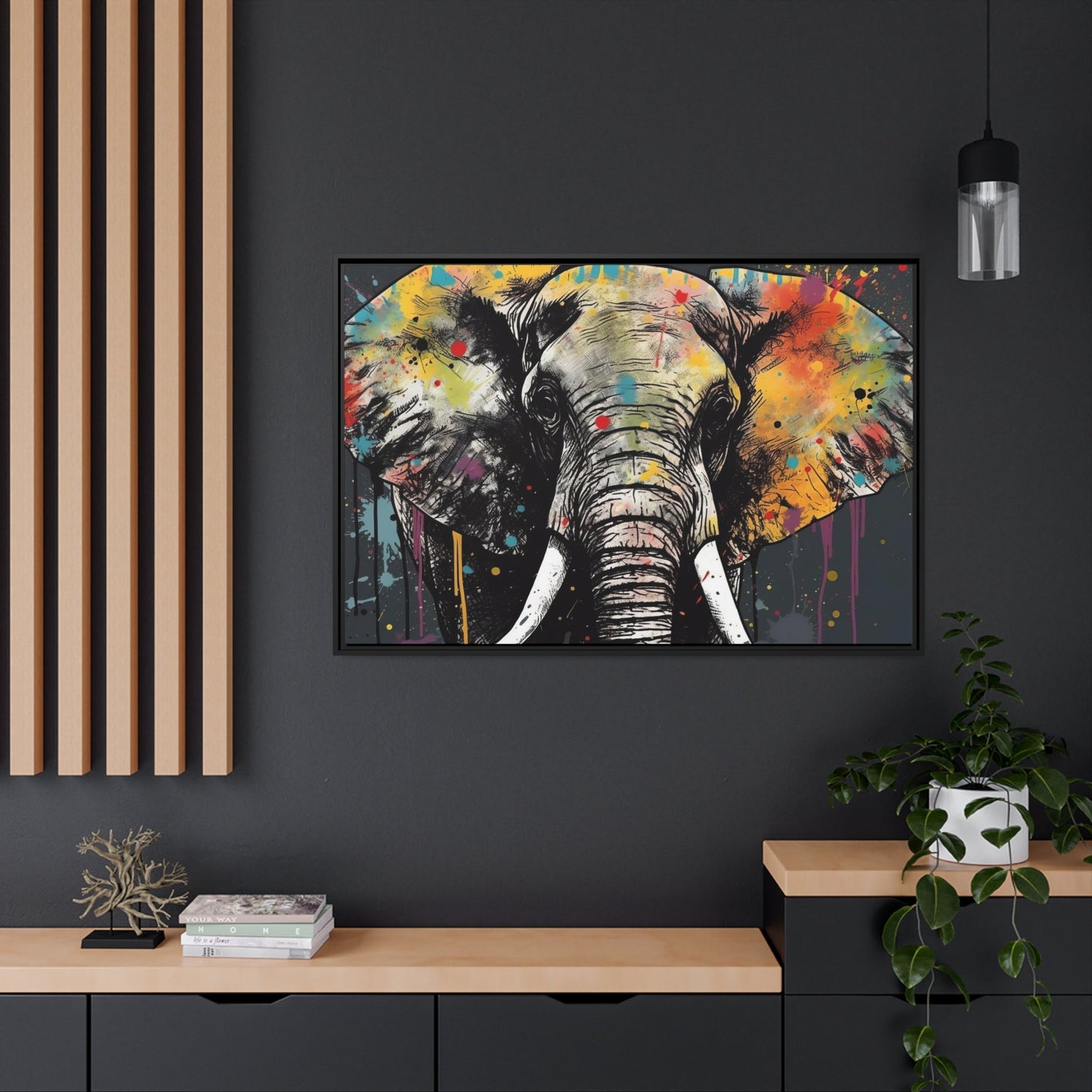 The Graceful Giant: Framed Poster Featuring an Elegant Elephant