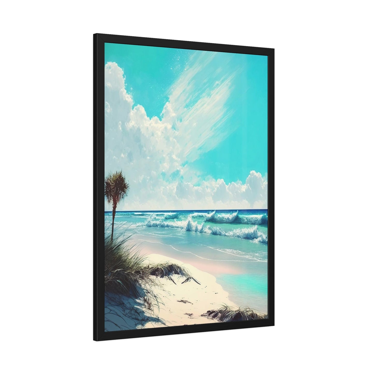 Tropic Temptation: Poster of an Enchanting Island Beach on High-Quality Print