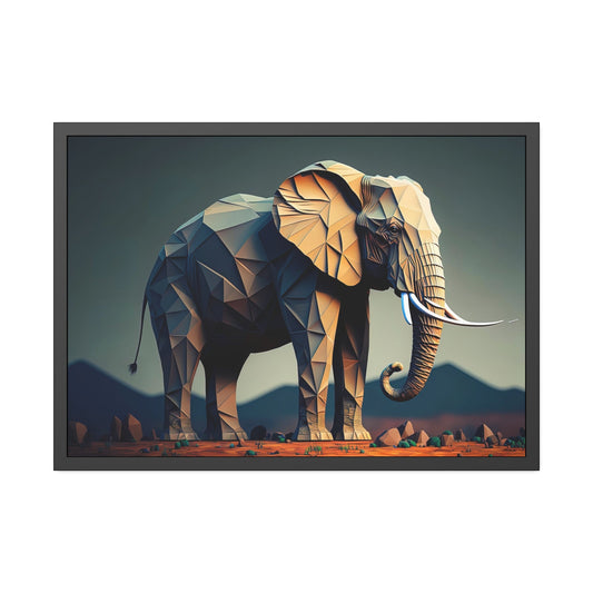 The Gentle Giant: Framed Canvas & Poster Print of an Elephant