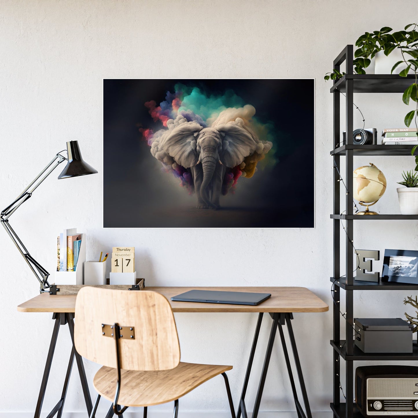 The Art of the Elephant: A Beautifully Rendered Canvas & Poster Print of an Elephant