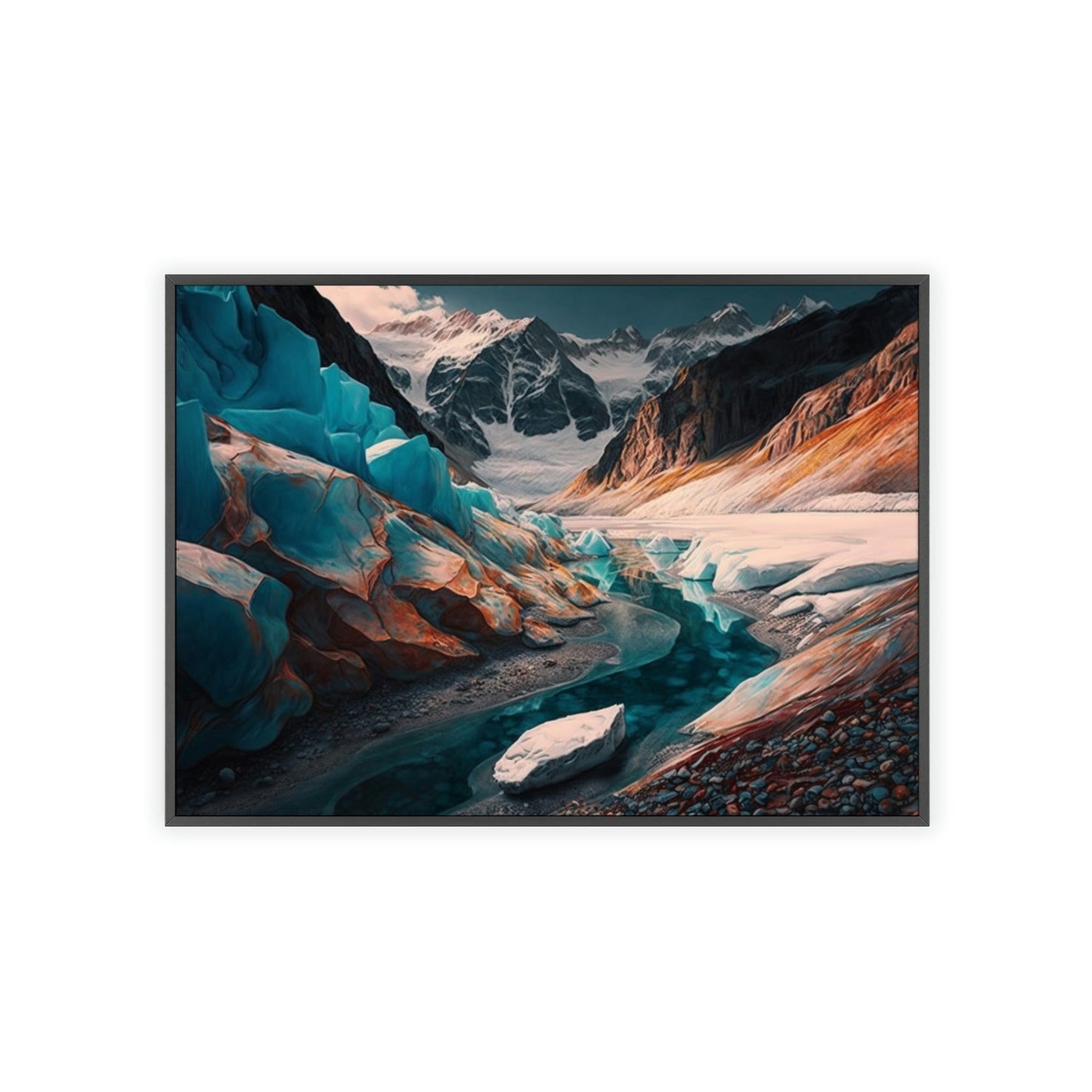 Nature's Frozen Symphony: Canvas Print of a Magnificent Glacier Landscape Art