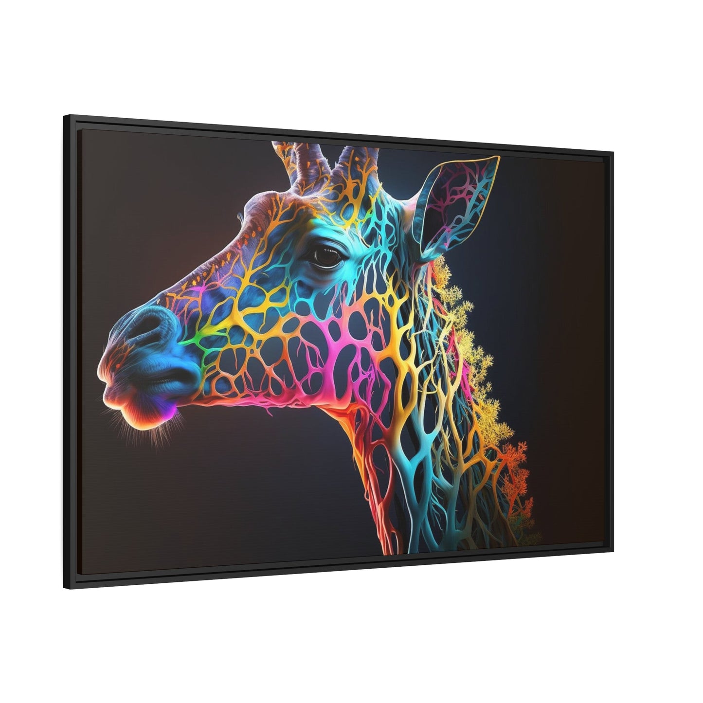 Giraffe Portrait: Stunning Art on a Framed Canvas Featuring a Close-Up of a Giraffe