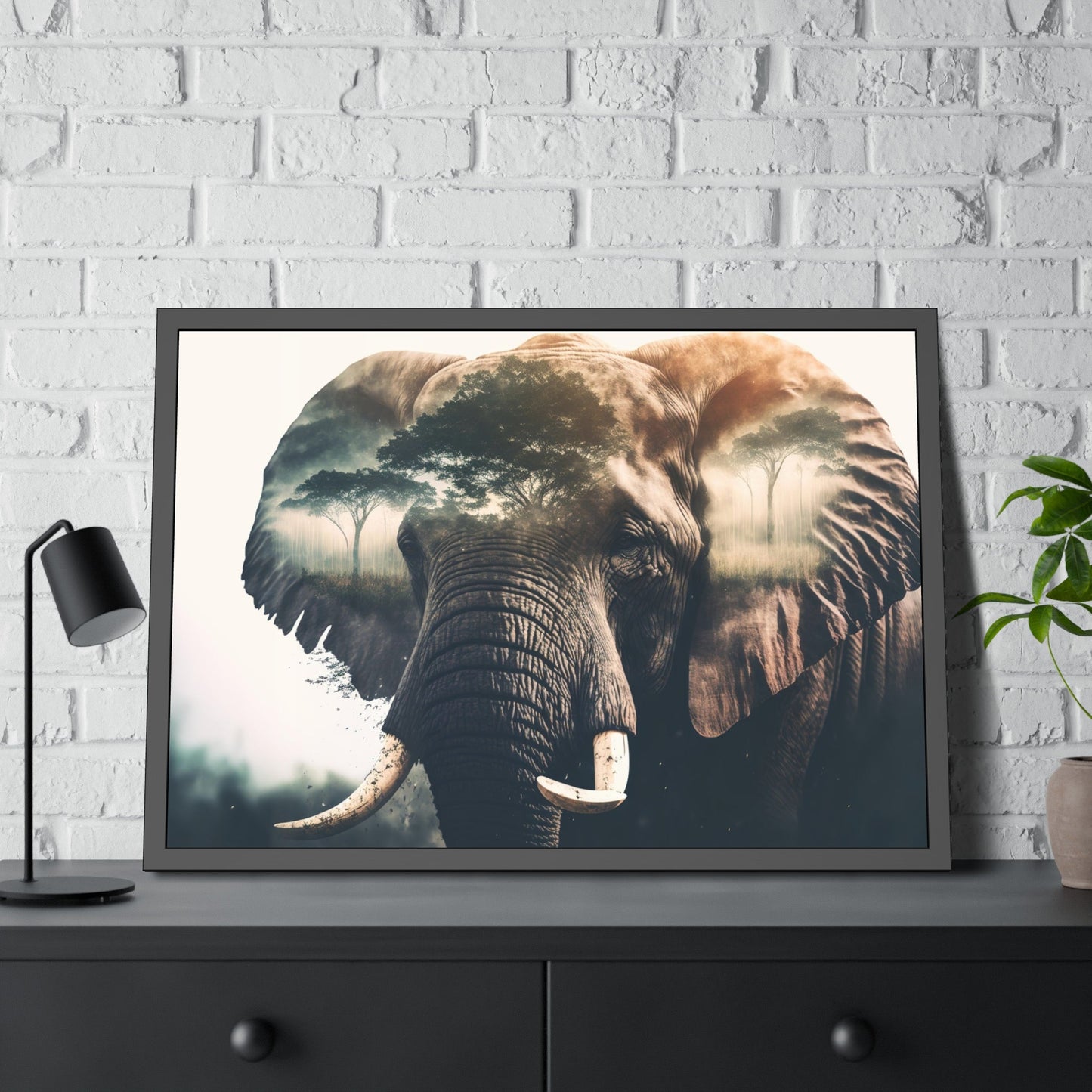 Elegant Elephant: A High-Quality Print on Canvas of an Elephant's Beauty