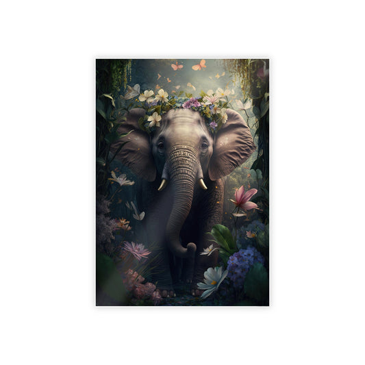 Elephant Dreams: Natural Canvas Print for Bedroom Decor