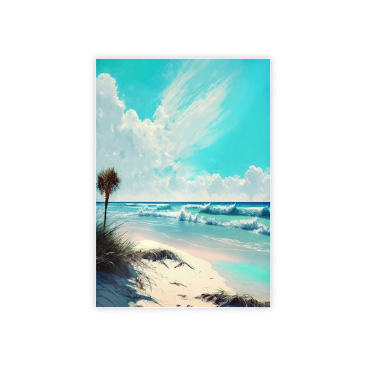 Tropic Temptation: Poster of an Enchanting Island Beach on High-Quality Print