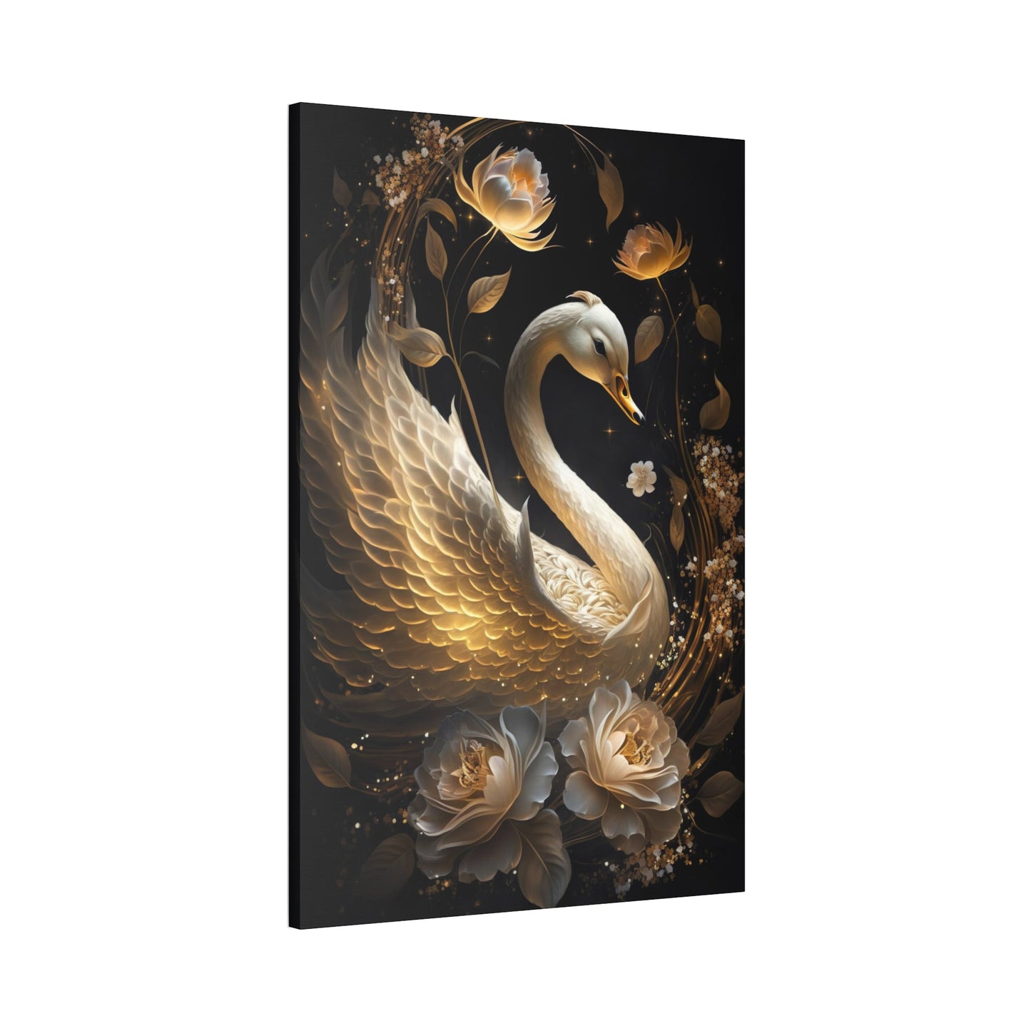 Tranquil Beauty: Canvas Art Displaying the Serenity of Swan in a Peaceful Setting