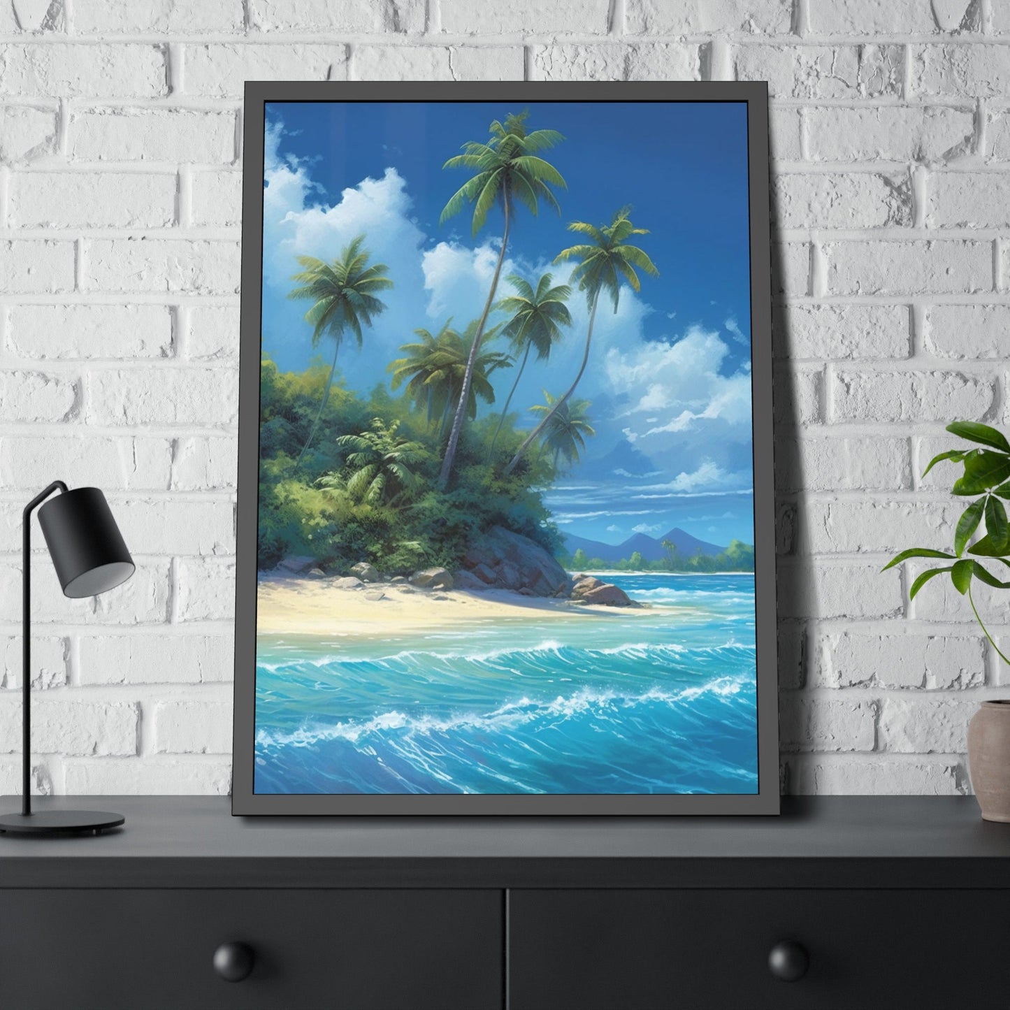 Oceanic Wonders: Canvas Print of a Majestic Beach on an Island