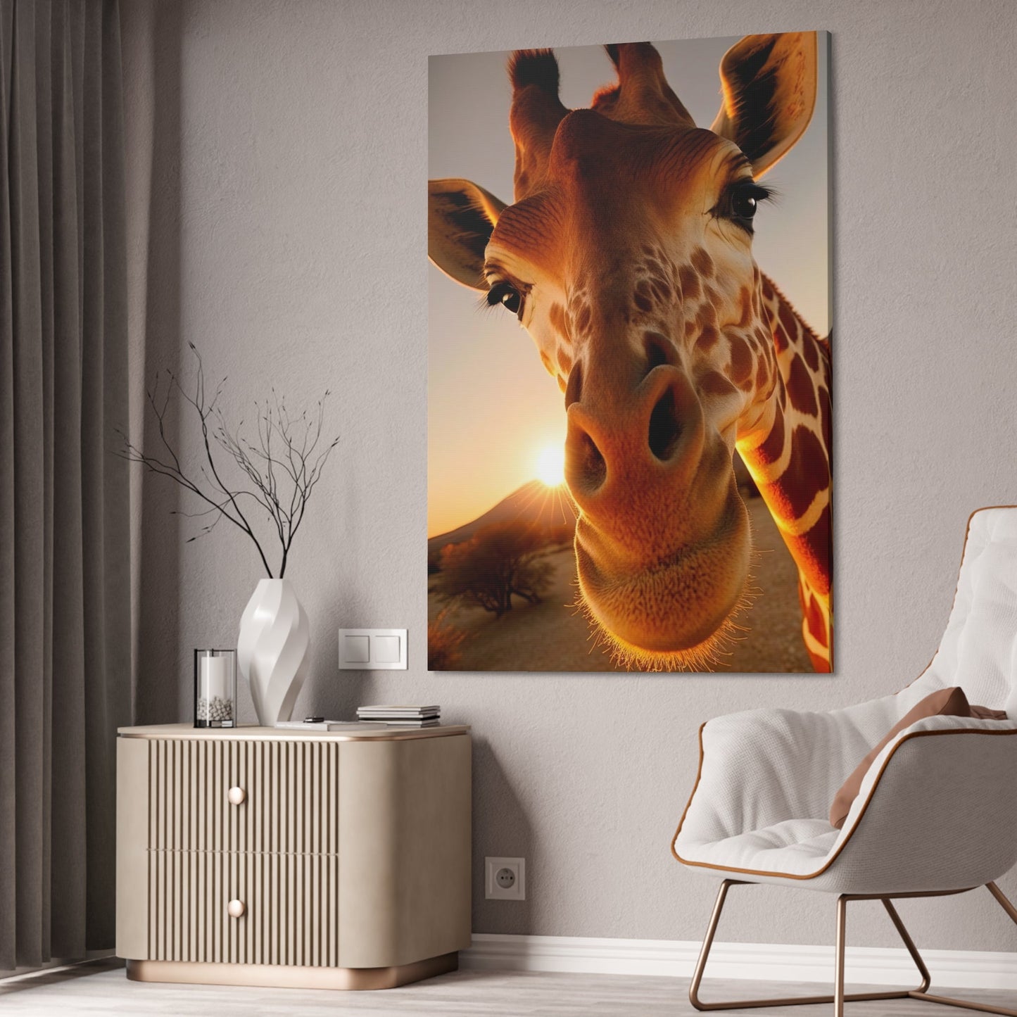 Spotted Wonder: Canvas Wall Art Featuring a Close-Up of a Giraffe's Unique Pattern