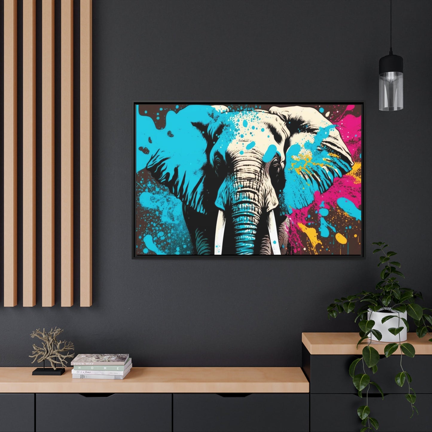 Gentle Giant: Natural Canvas Wall Art of Elephant