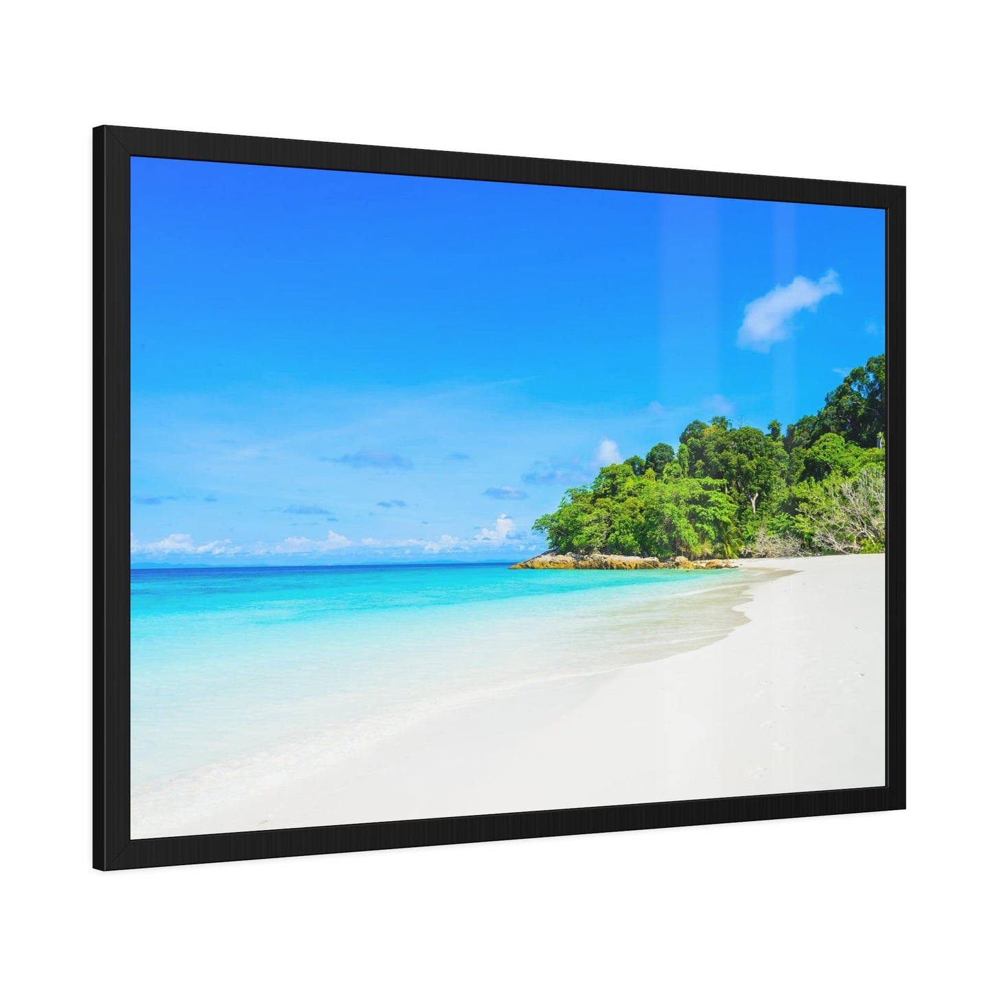 Island Retreat: Poster of a Serene Beach on High-Quality Print