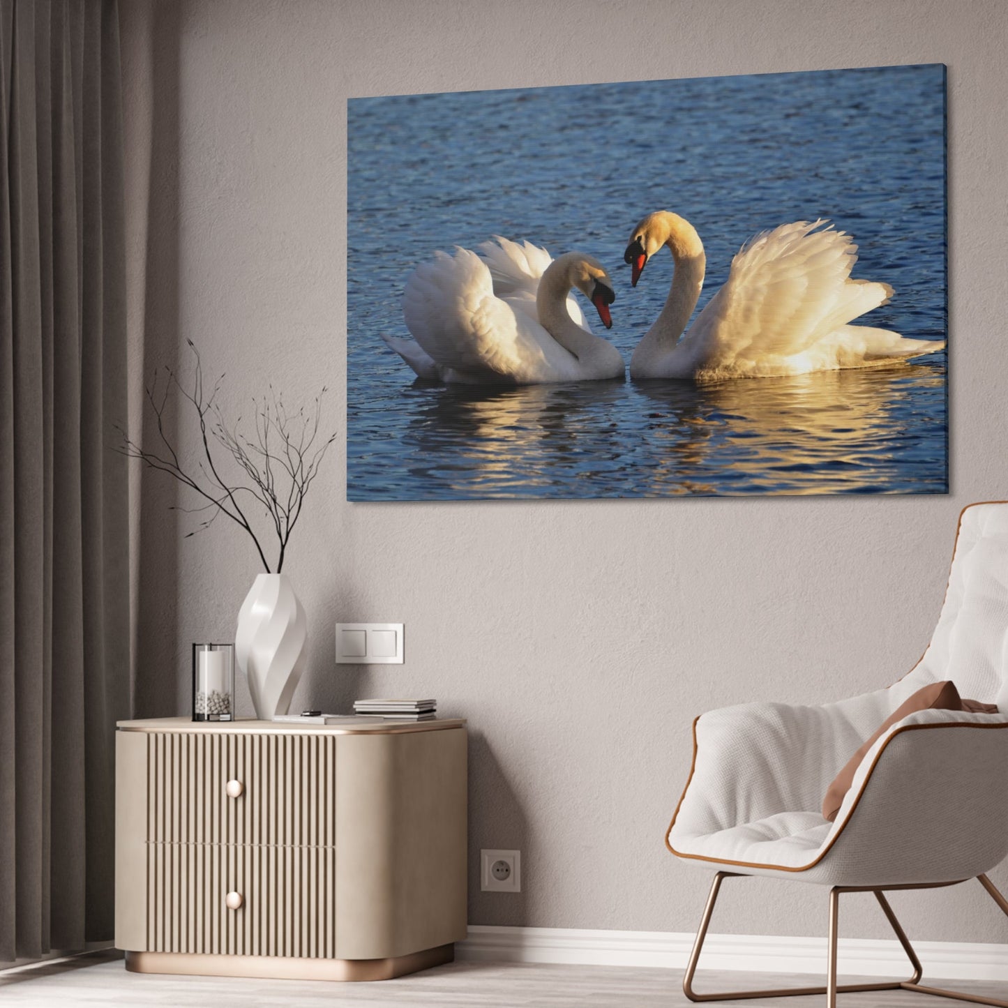 Majestic Beauty: Canvas Wall Art Displaying the Grace and Strength of Swans