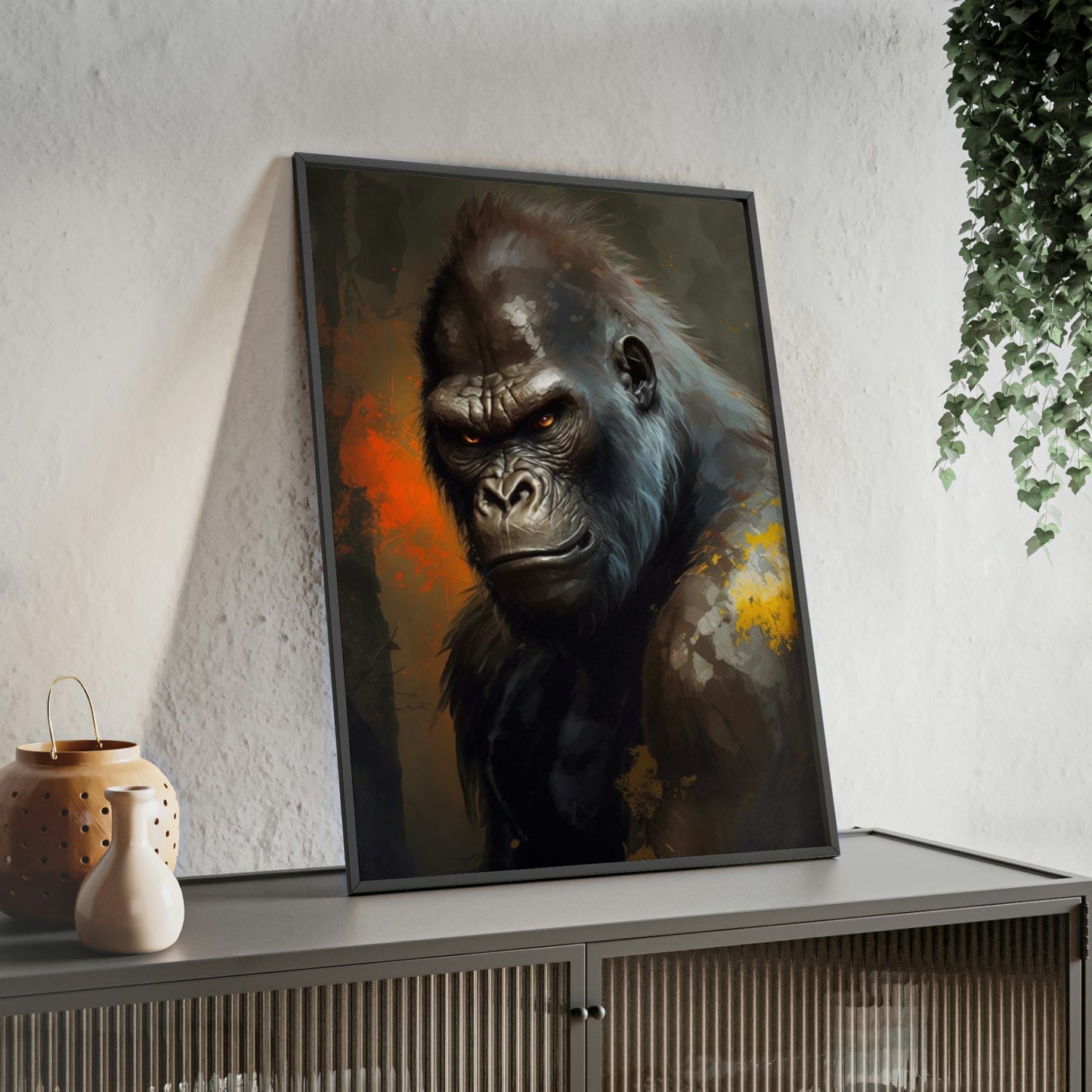 Guardian of the Forest: Canvas Artwork of Gorilla in the Wild