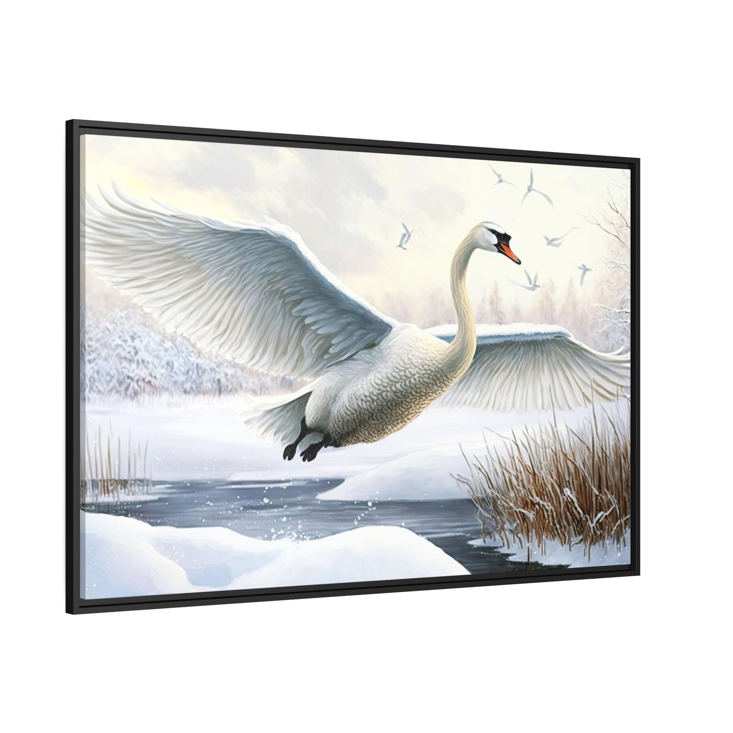The Art of Nature: Natural Canvas Print of Swans in Their Natural Habitat