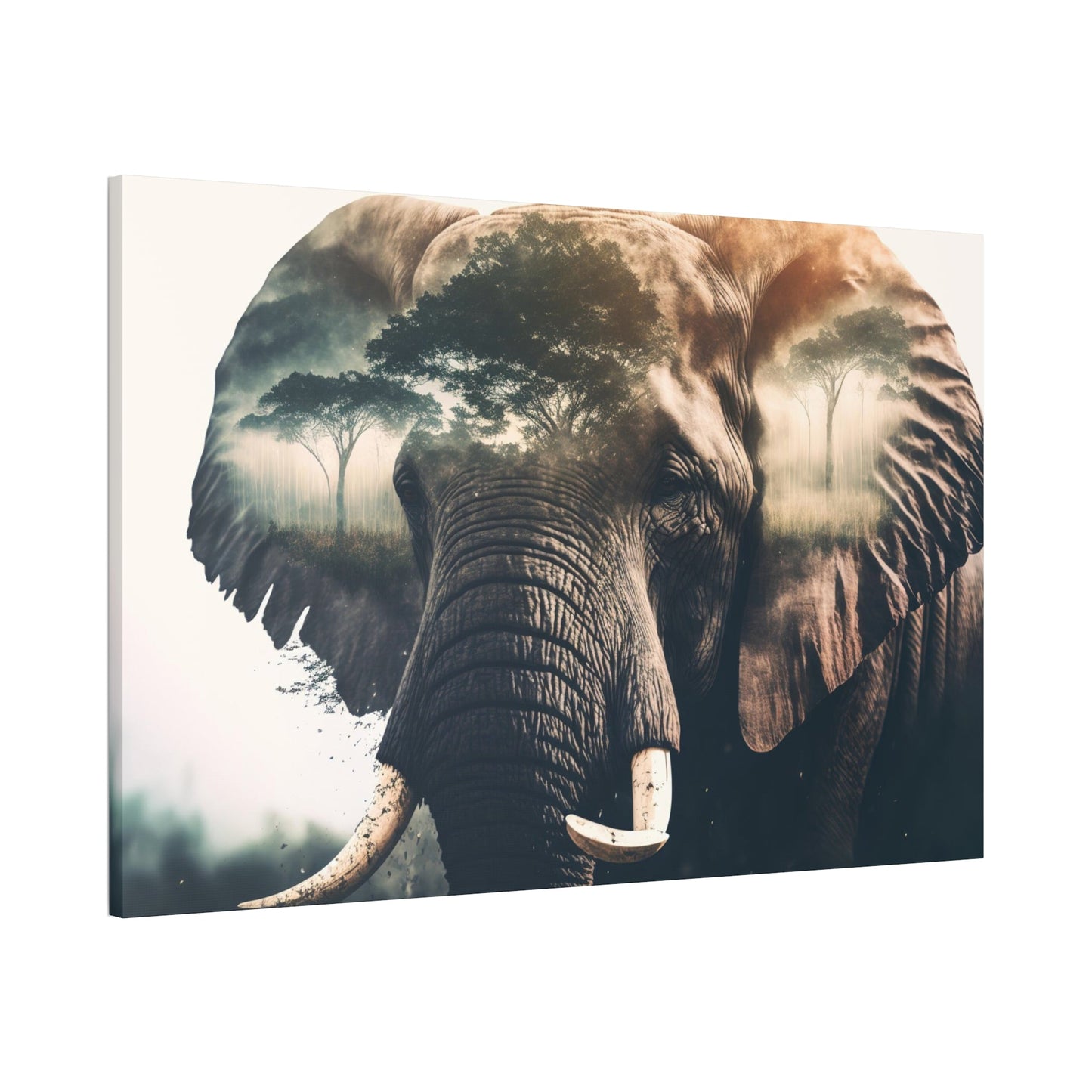 Elegant Elephant: A High-Quality Print on Canvas of an Elephant's Beauty