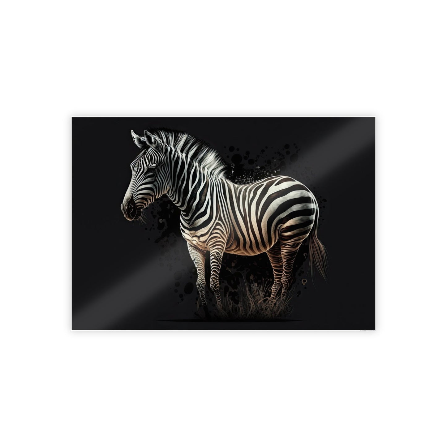 African Beauty: Framed Zebra Print on Natural Canvas