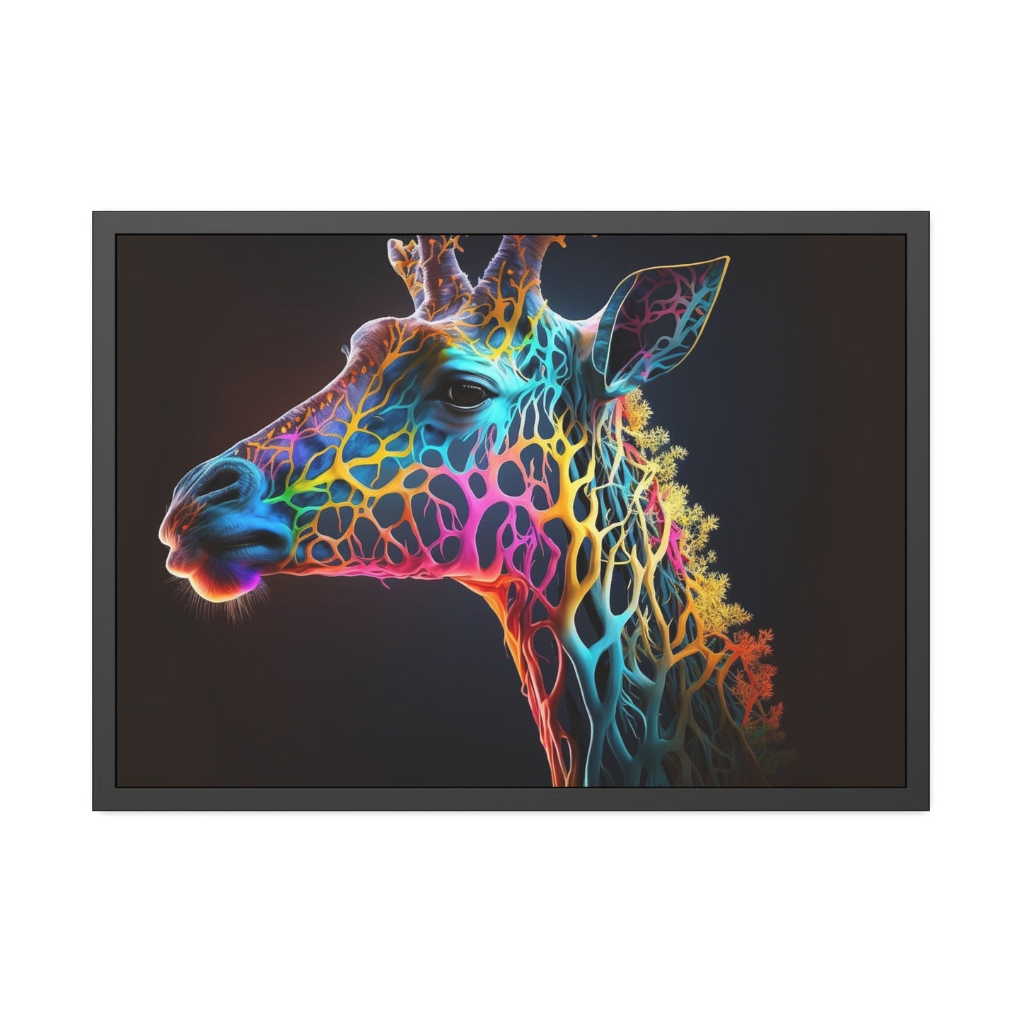 Giraffe Portrait: Stunning Art on a Framed Canvas Featuring a Close-Up of a Giraffe