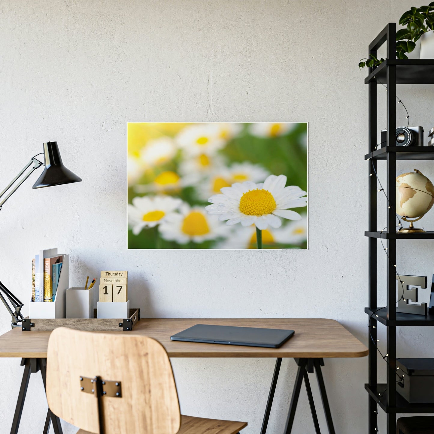 Dazzling Daisies: Captivating Artwork on Natural Canvas & Posters