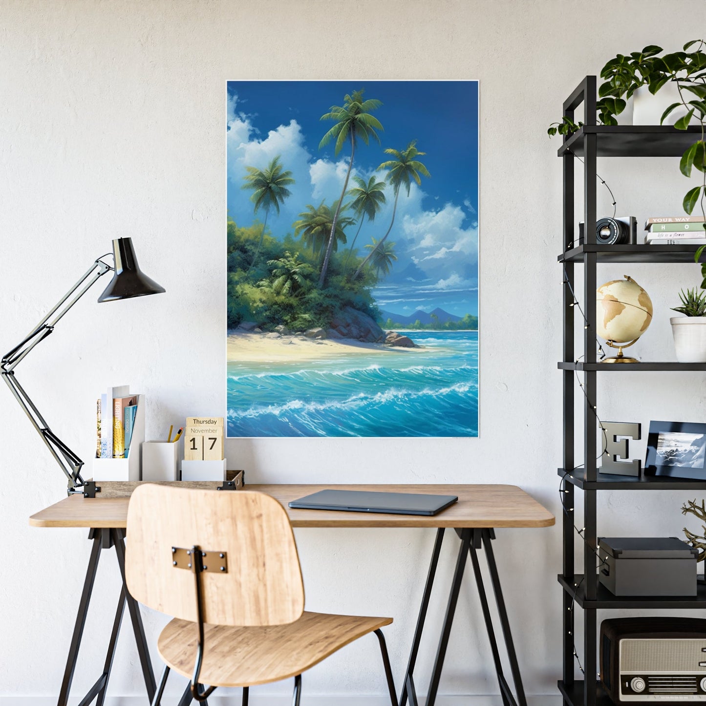 Oceanic Wonders: Canvas Print of a Majestic Beach on an Island