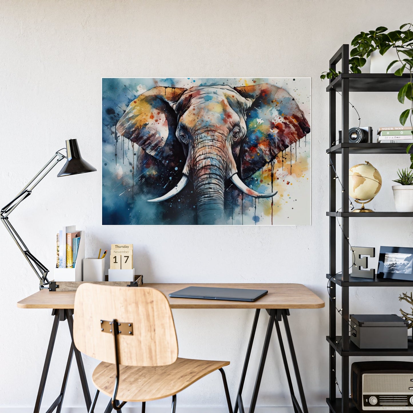 Strength and Grace: A Stunning Framed Poster of an Elephant