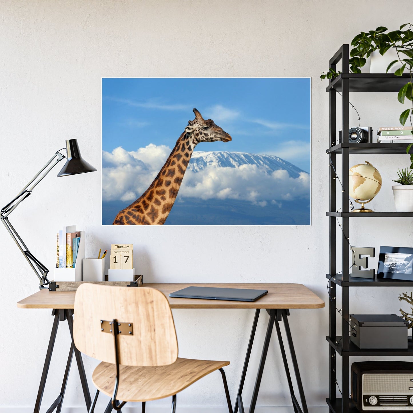 Giraffe Journey: Inspiring Art on a Framed Canvas or Poster