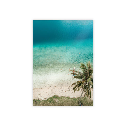 Ocean Paradise: Framed Poster of a Serene Island Beach Scene