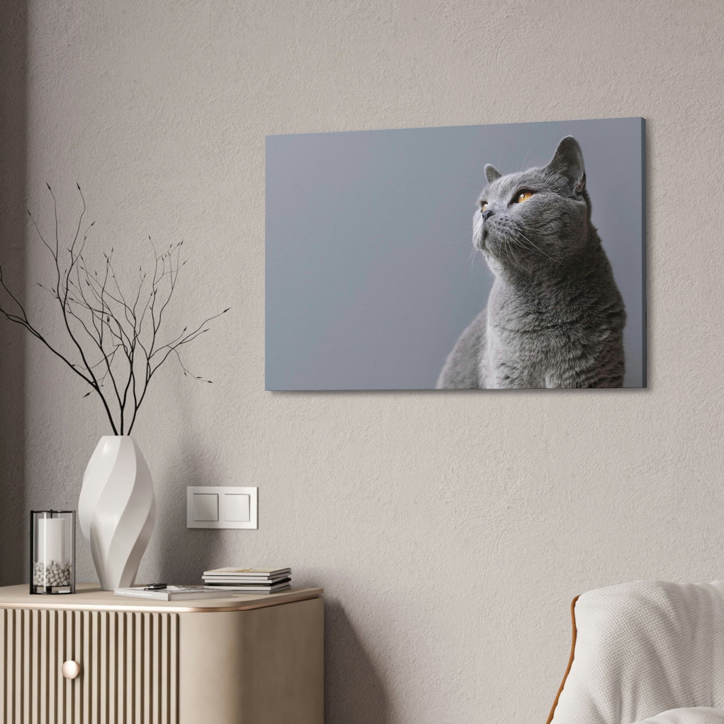 Feline Finesse: Artistic Cat Depictions on Natural Canvas & Posters
