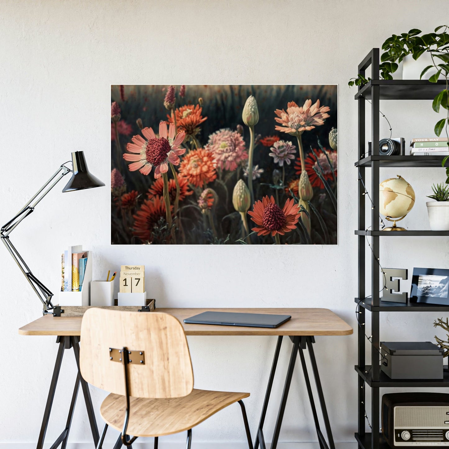 Vibrant Floral Delight: Framed Canvas & Posters Wall Art for a Splash of Color