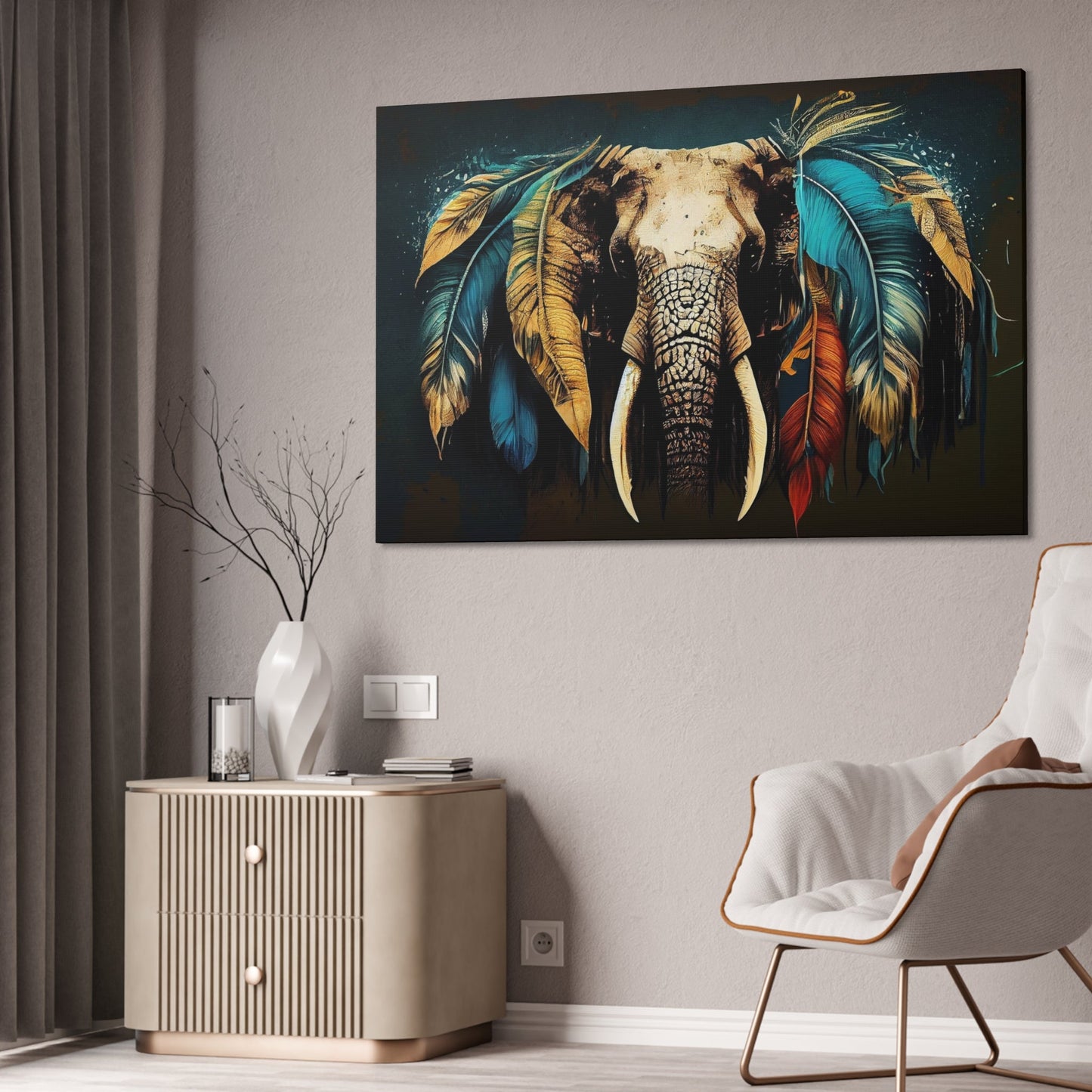 Gentle Giant: High-Quality Canvas Print of an Elephant's Serenity