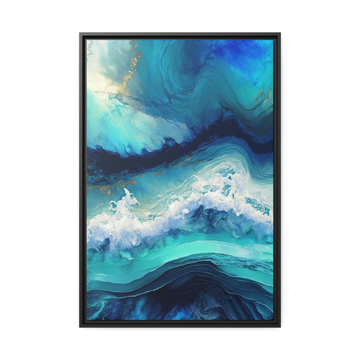 The Serenity of Waves: A Framed Canvas & Poster Artwork of an Ocean View