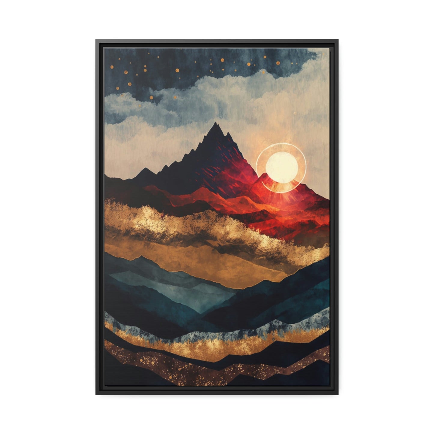 Luminous Vista: A Canvas Print of an Abstract Landscape at Sunset