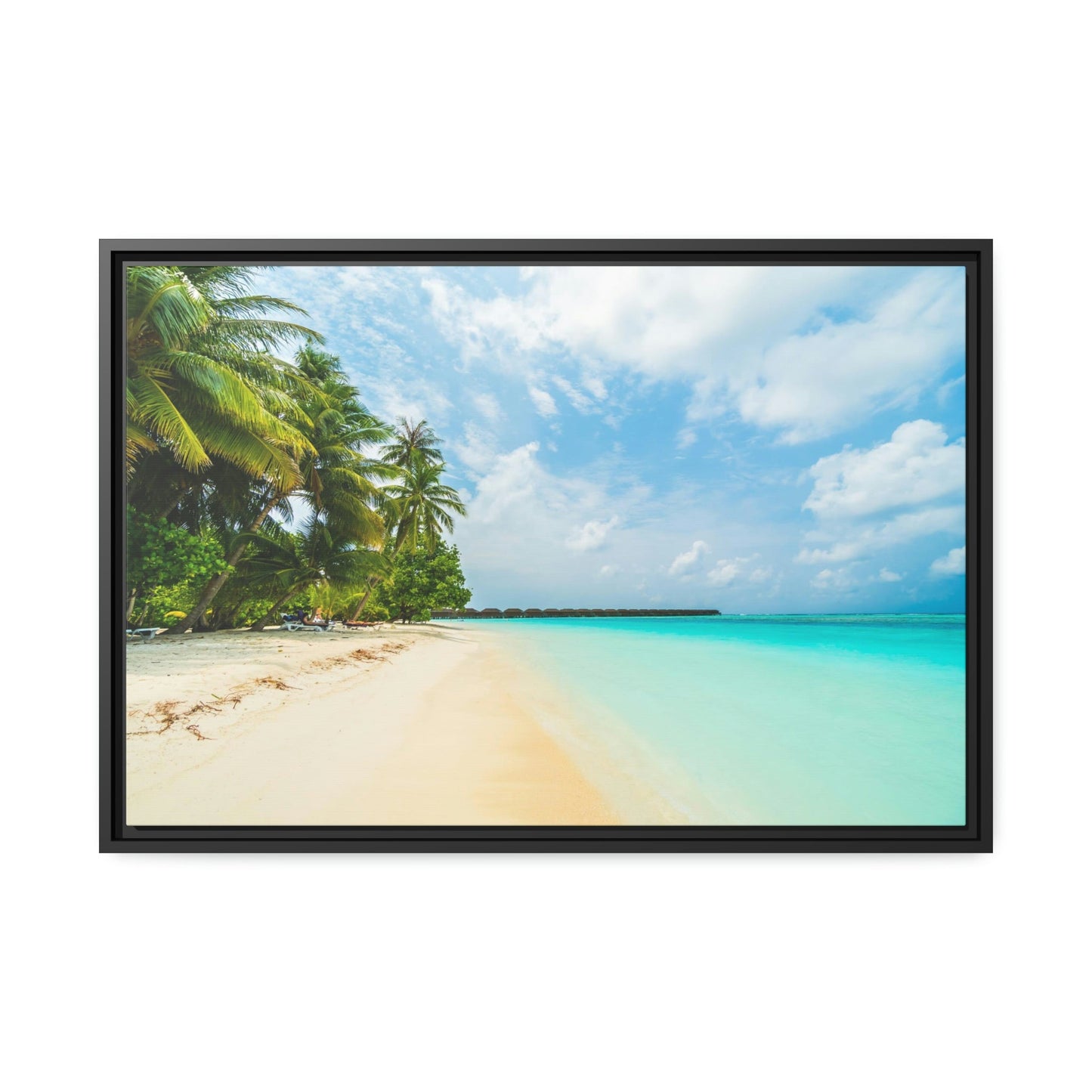 Tropical Paradise: Framed Canvas and Print on Canvas of Caribbean Wall Art