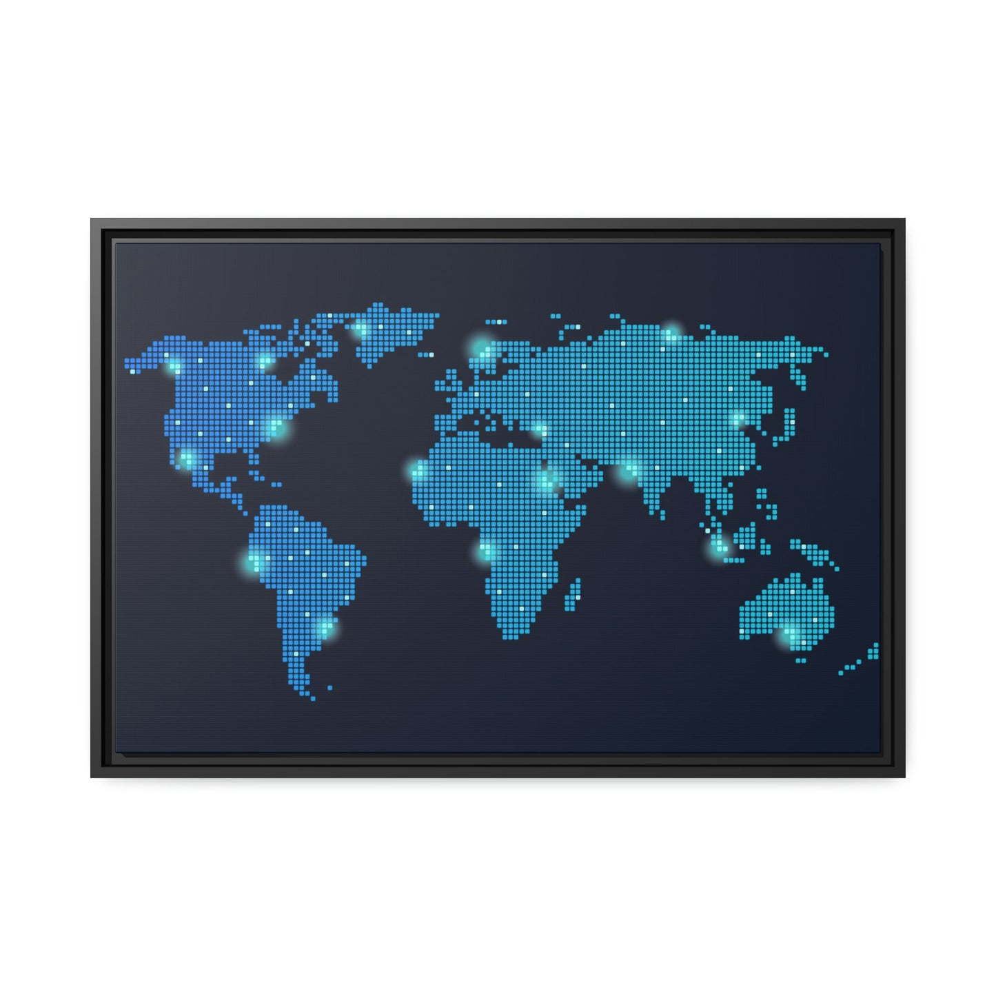 The World in Color: Framed Canvas of Colorful Political Maps