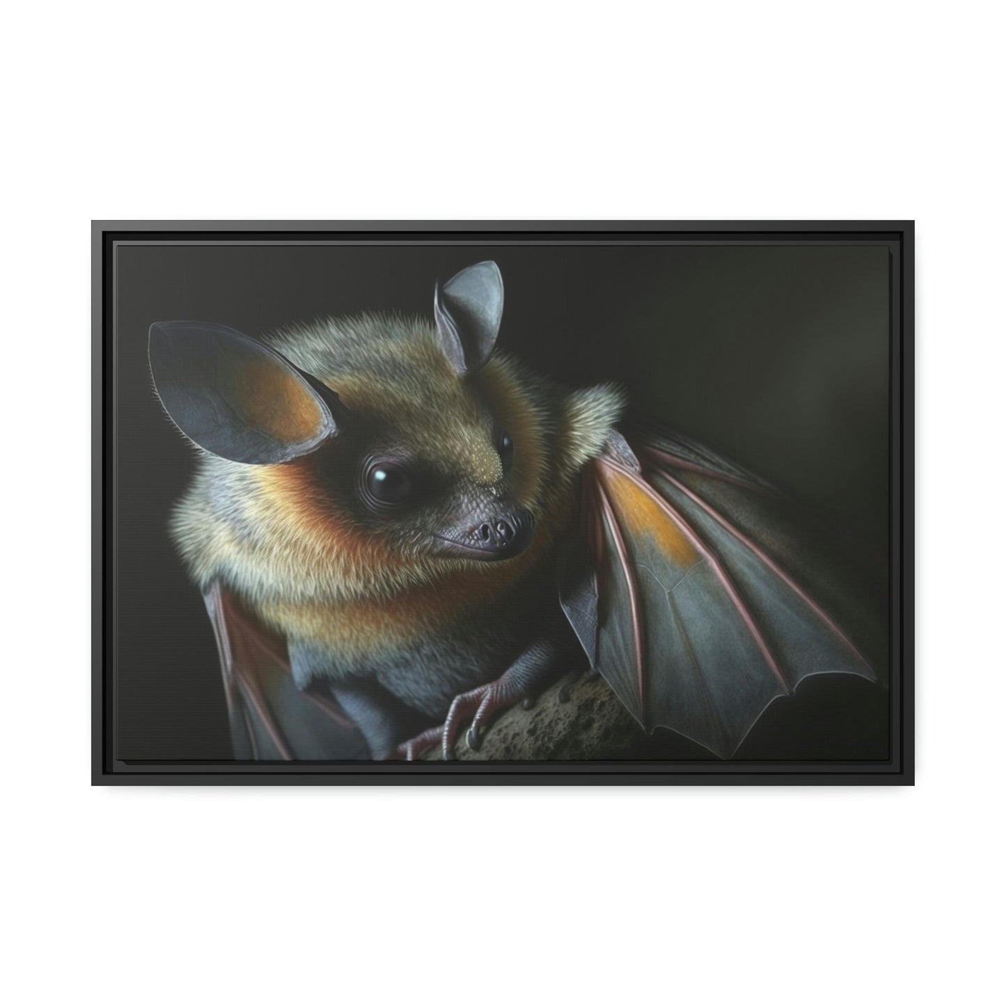 The Elusive Hunter: Framed Canvas & Poster Print of a Bat in Action