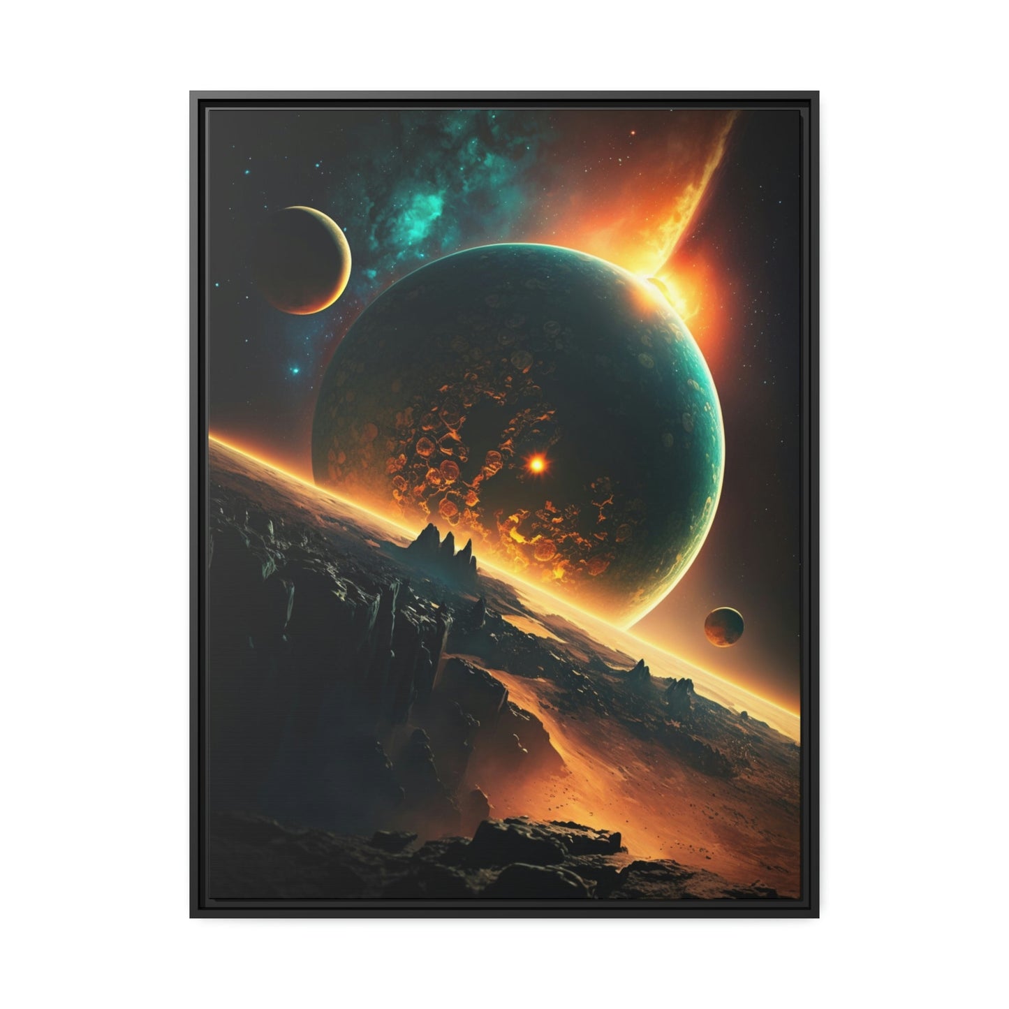 Heavenly Bodies: Beautiful Art Print of Planets on Natural Canvas