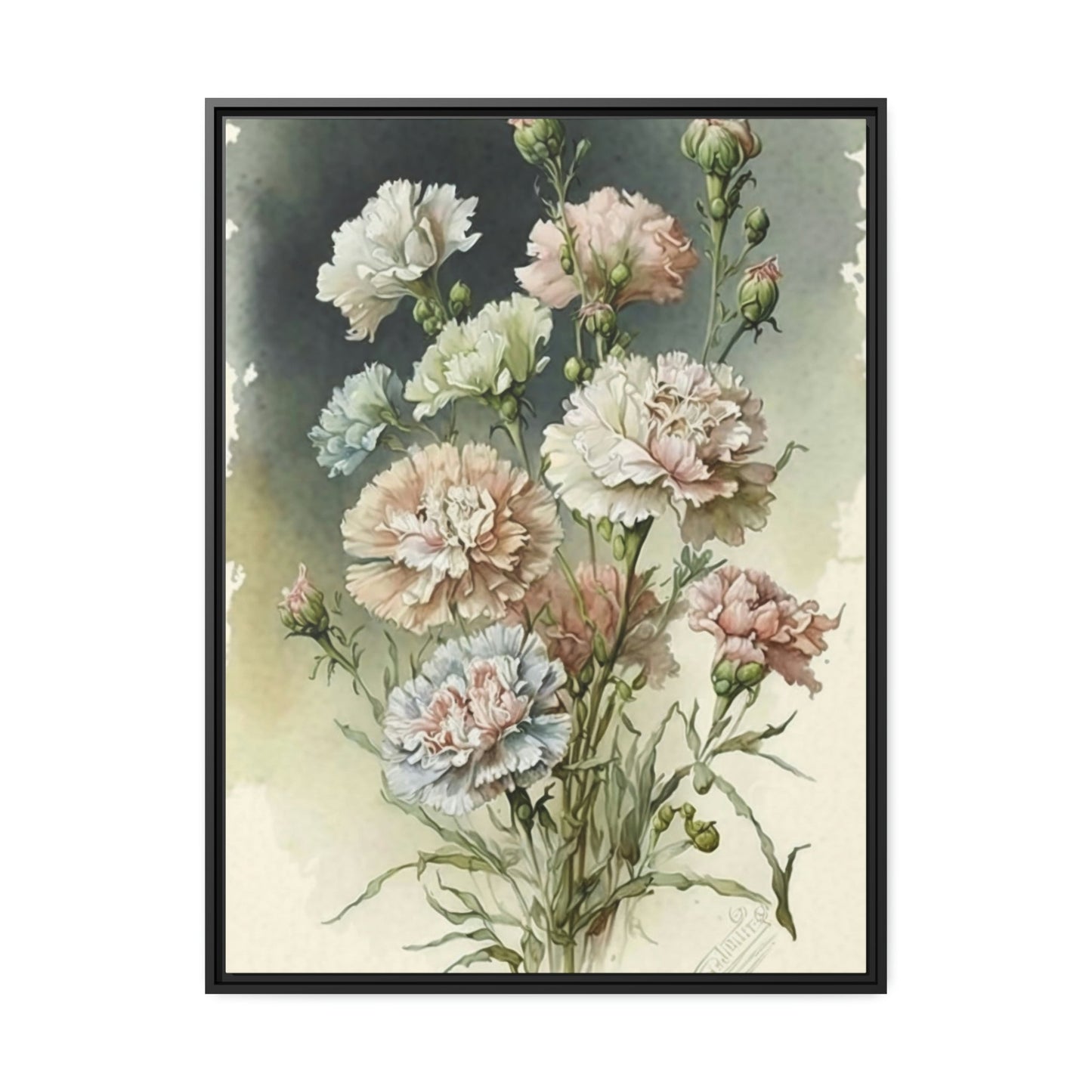 Floral Delight: Natural Canvas and Art Prints of Carnations for Home Decor