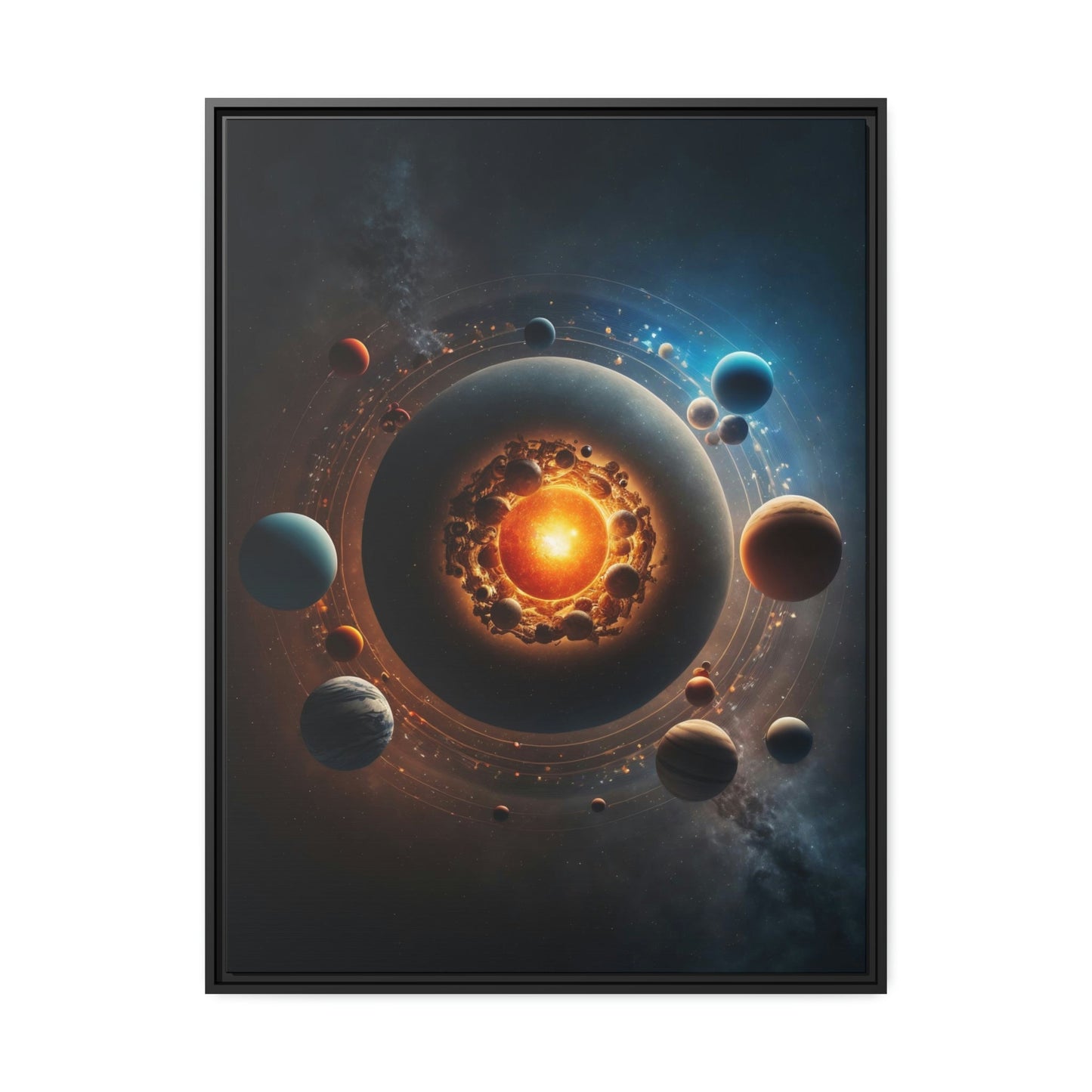 Planetary Alignment: Print on Canvas of Planets in Perfect Formation on a Framed Canvas