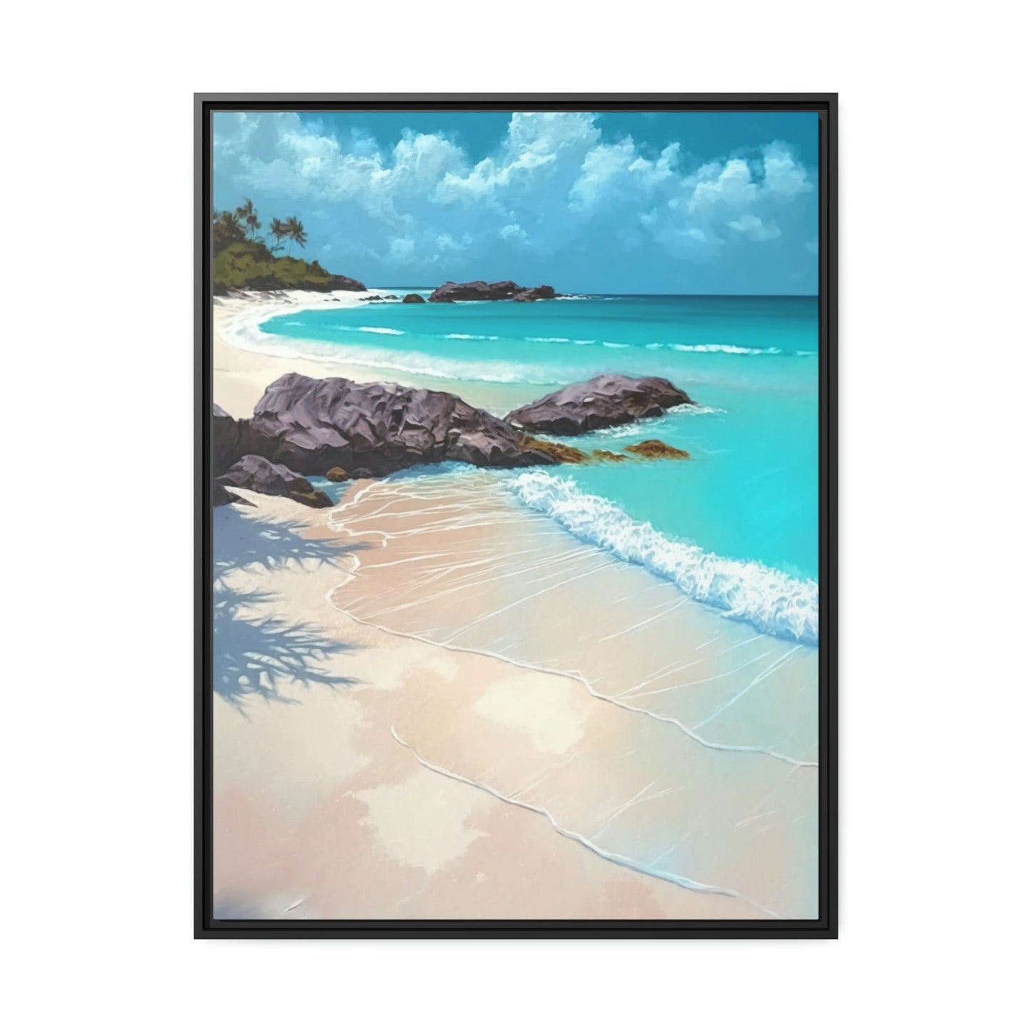 Blue Waters: Framed Canvas and Wall Art of Caribbean Beach Scenery