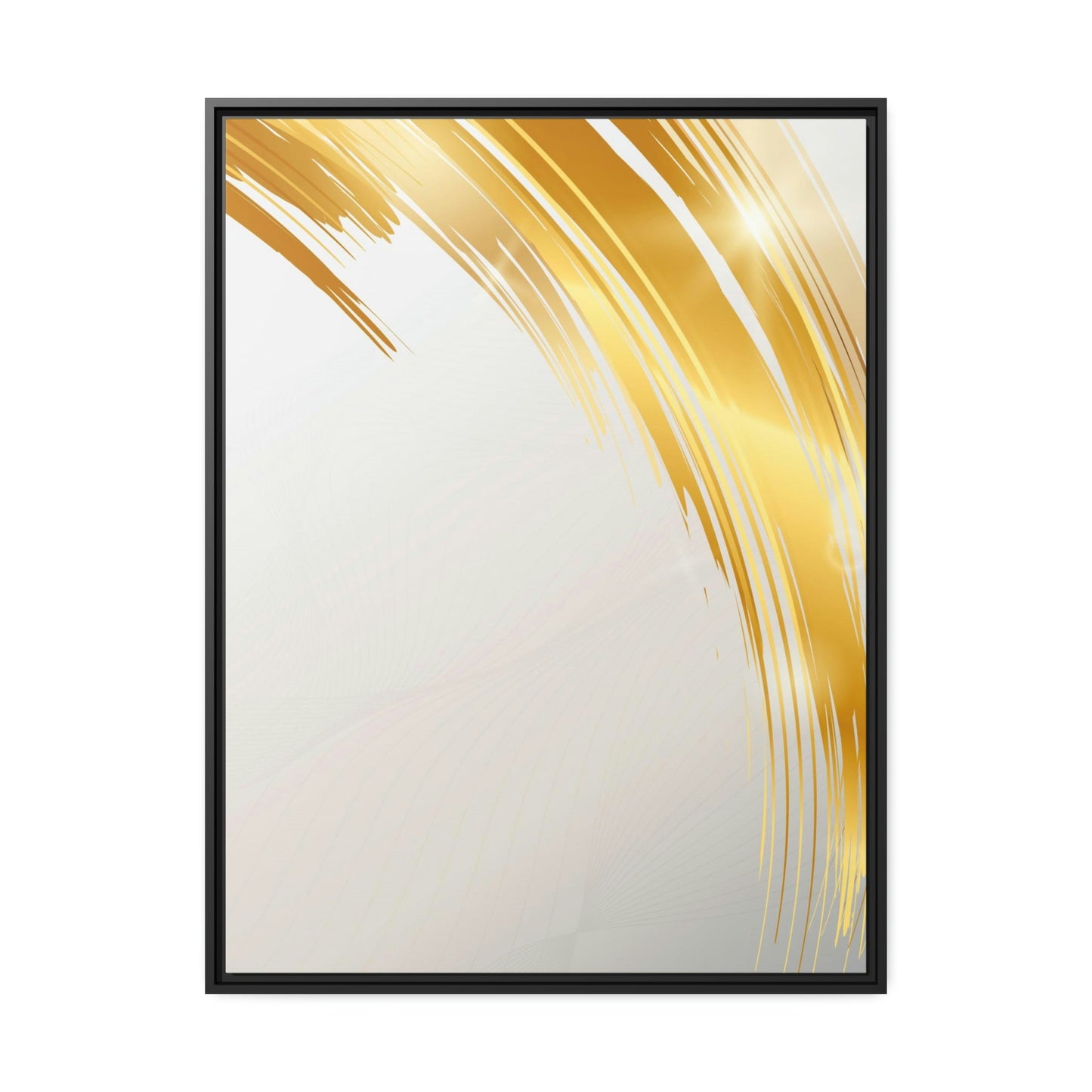 Gilded Elegance: Gold Abstract Art on Natural Canvas & Poster