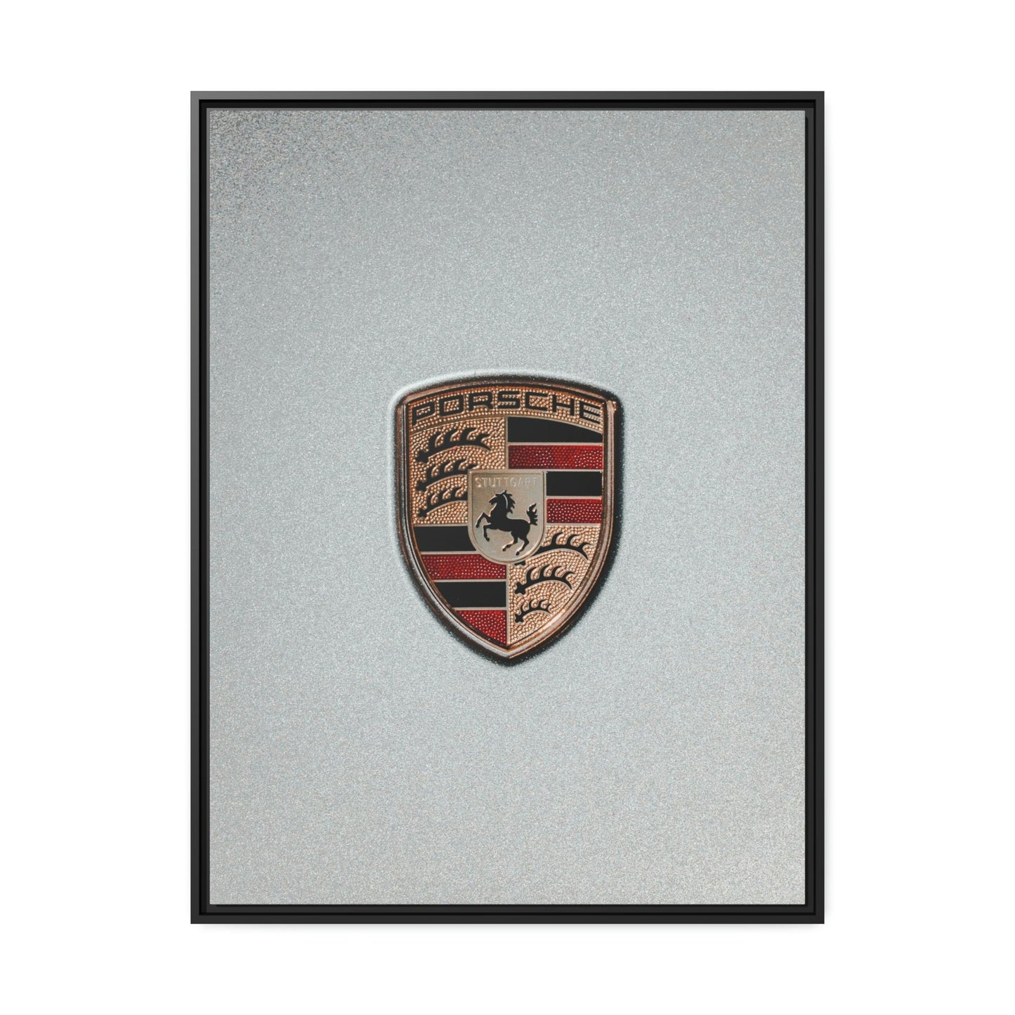 Timeless Porsche Logo: A Stunning Art Piece on Natural Canvas & Poster