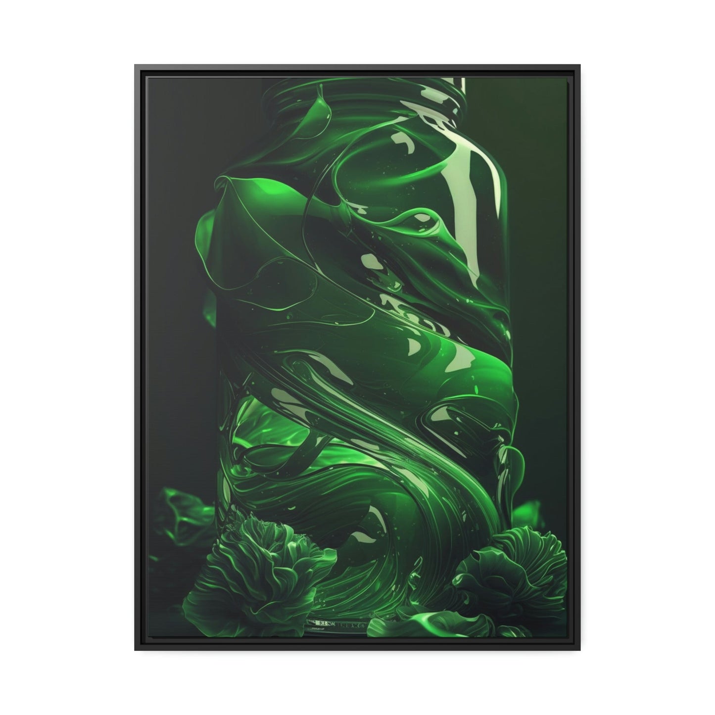 Shades of Green: Abstract Canvas Painting for Modern Interiors