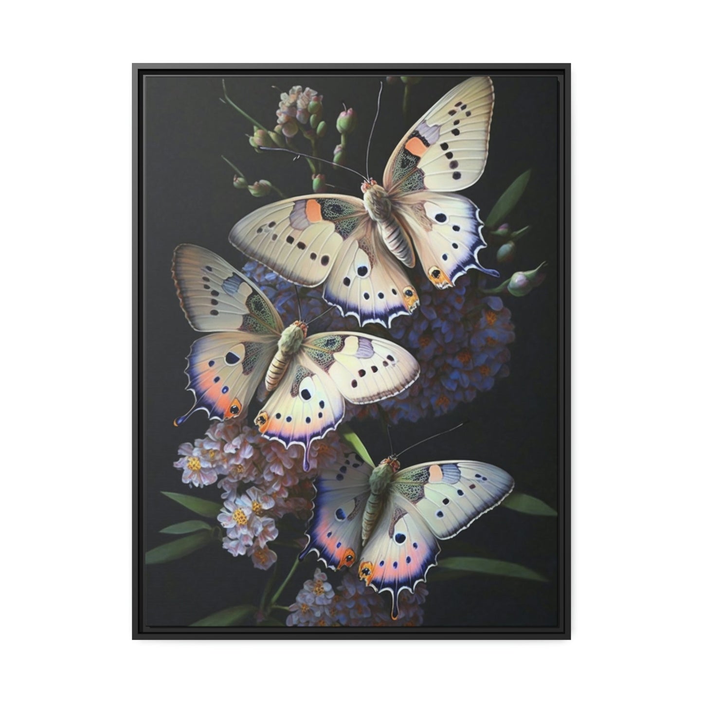 Butterflies on a Summer Day: Canvas Wall Art Print of Insects in Warm Sunlight