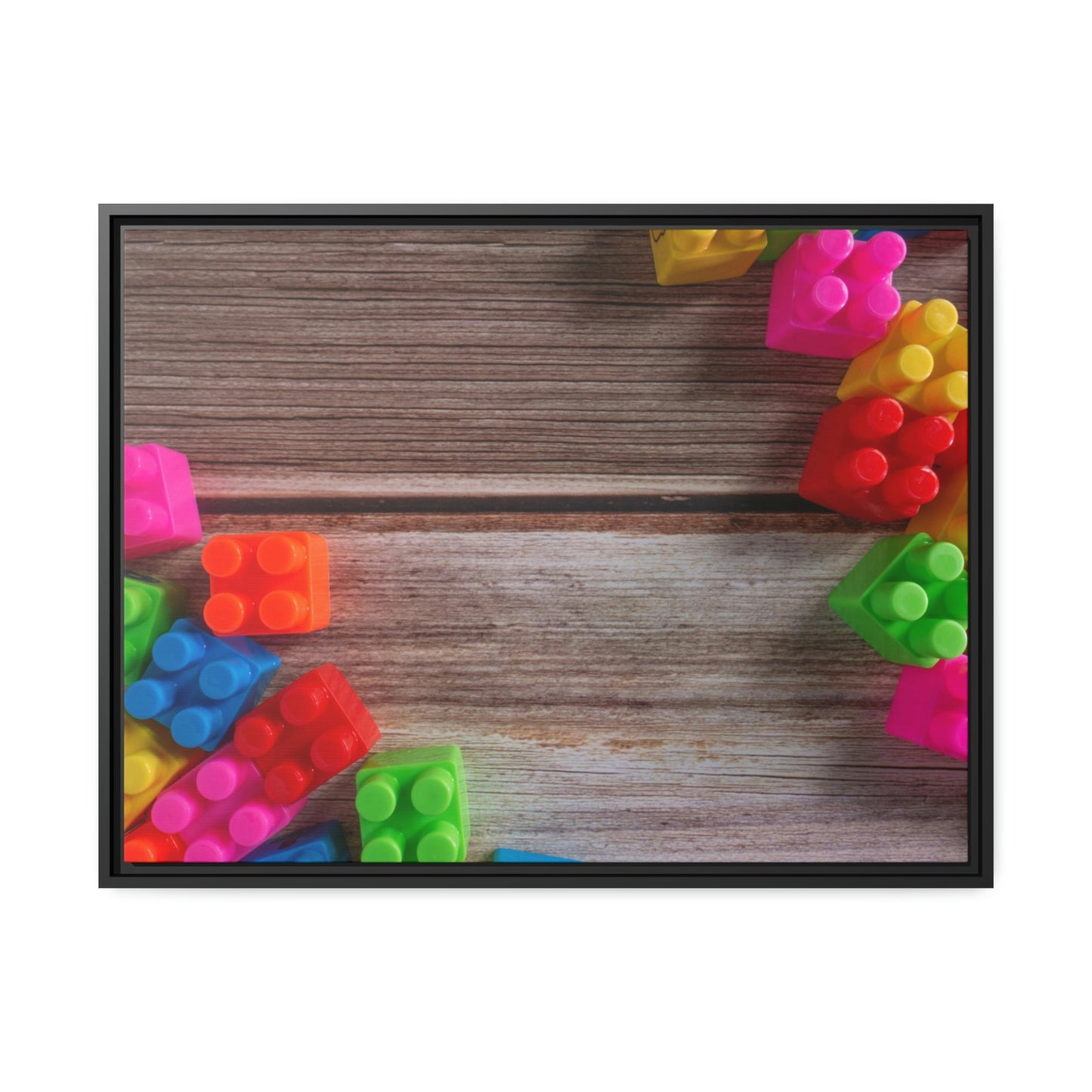 Colorful Block Mastery: Framed Canvas and Print of Lego Art