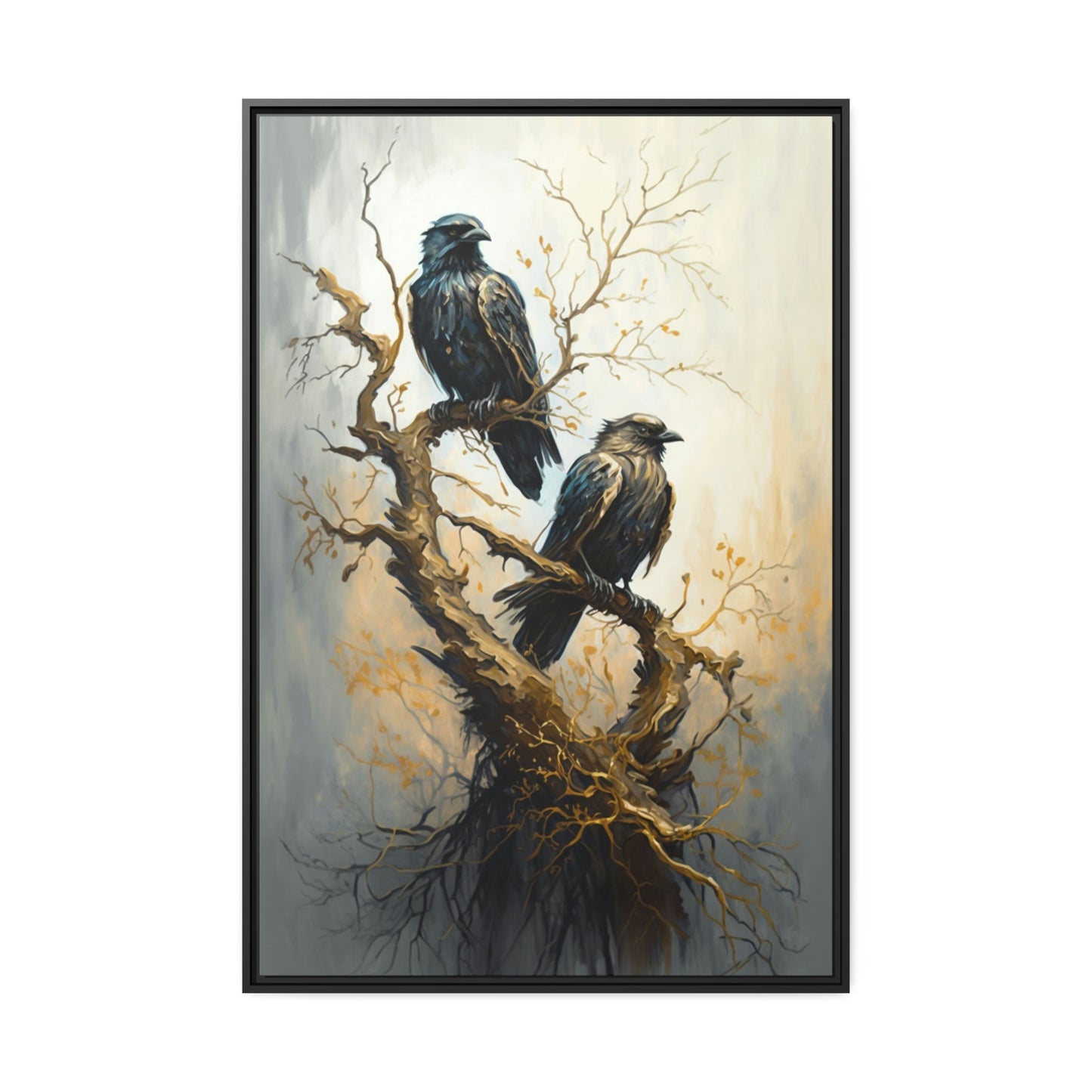 A Gathering of Ravens: A Mystical Forest Scene