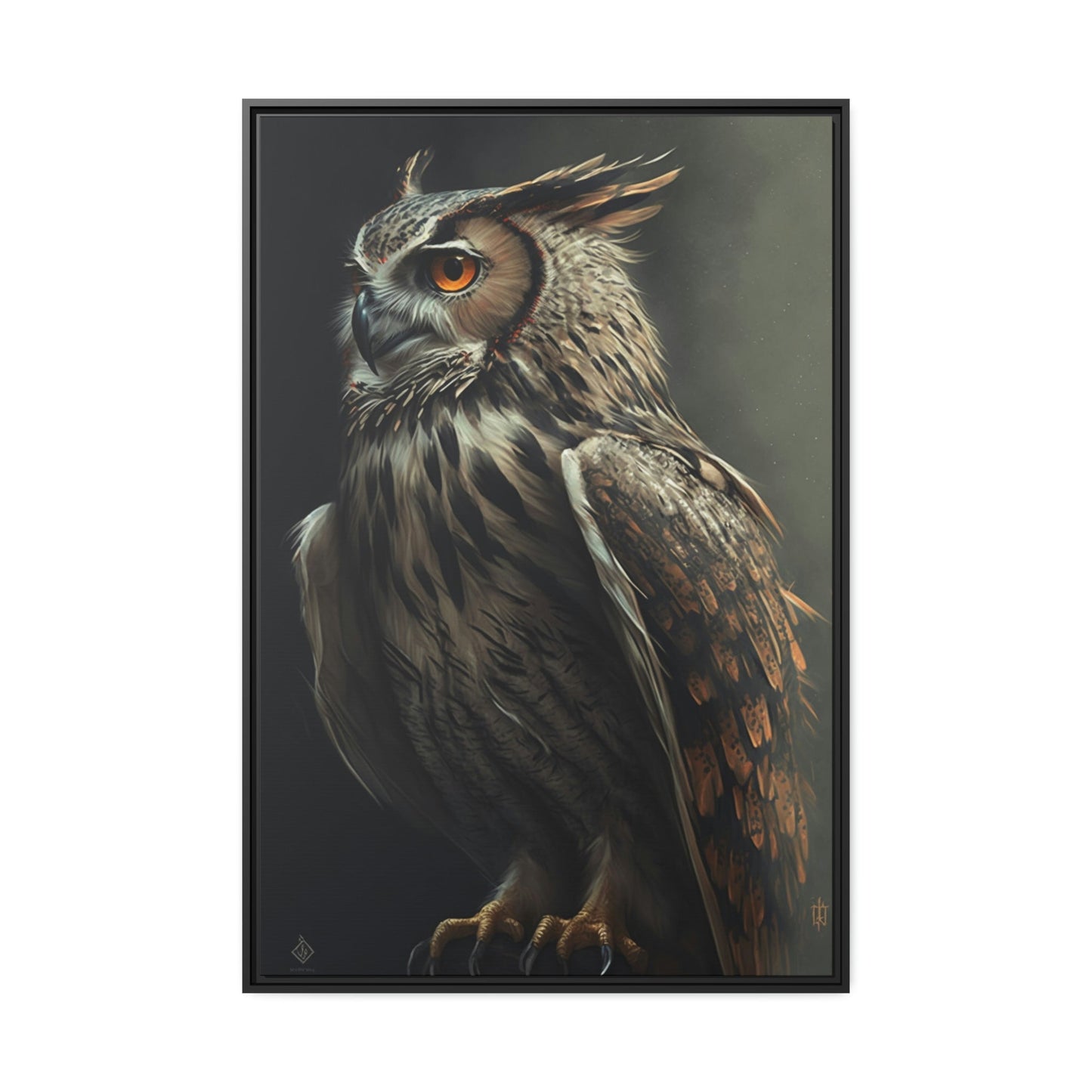 Noble Hunter: An Artistic Depiction of a Single Owl