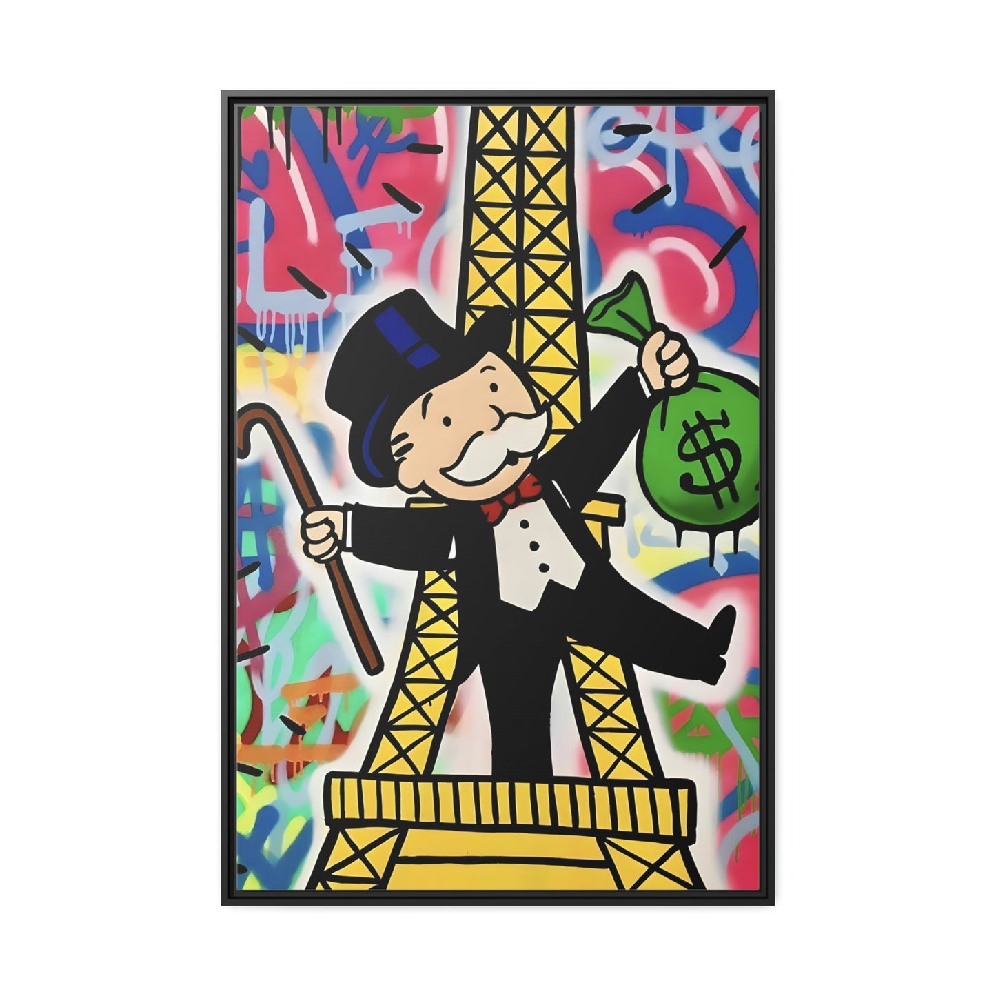 Living Large: Alec Monopoly's Artistic Prints on Framed Canvas Featuring Images of Wealth and Luxury
