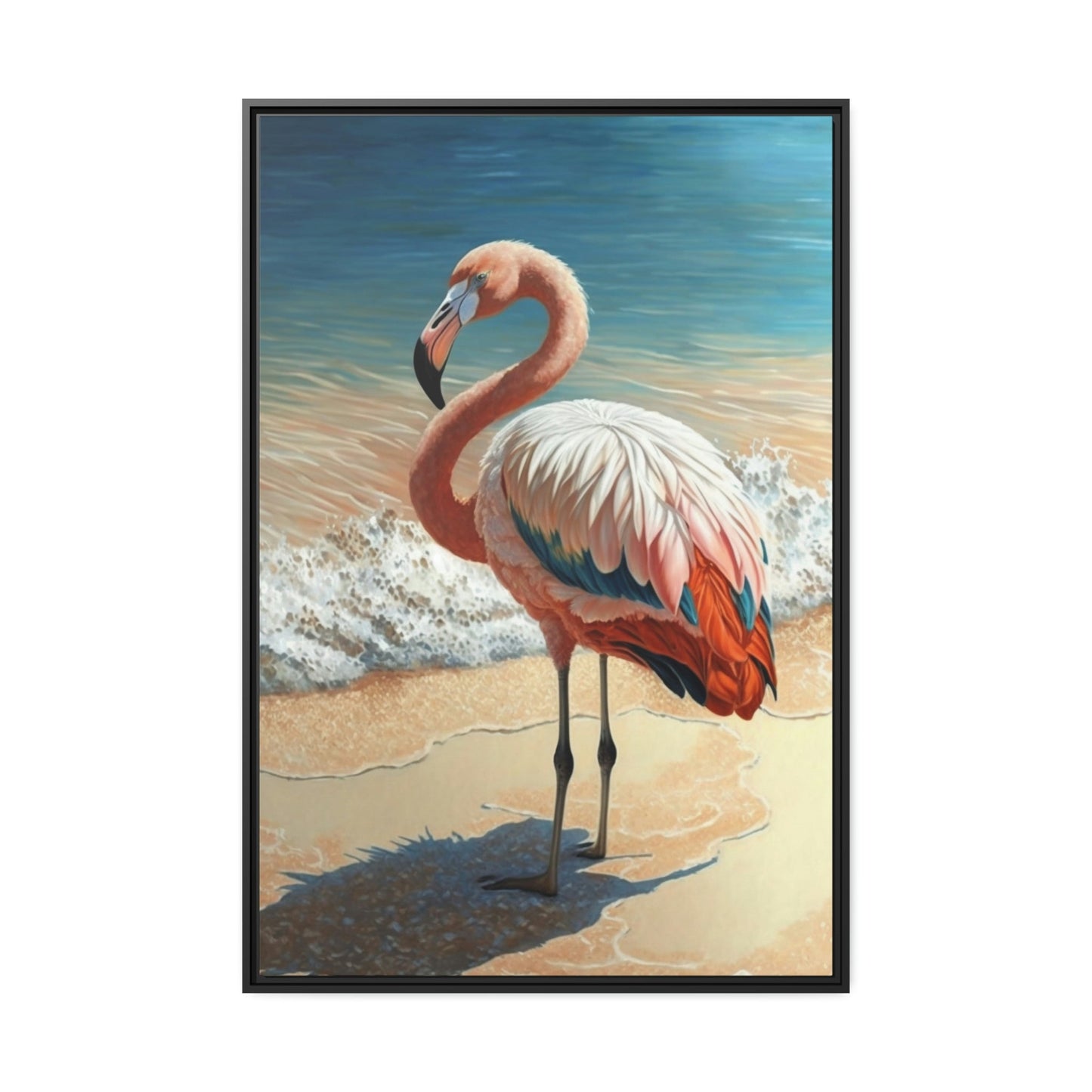 A Splash of Pink: A Canvas of Flamingos and Coastal Charm