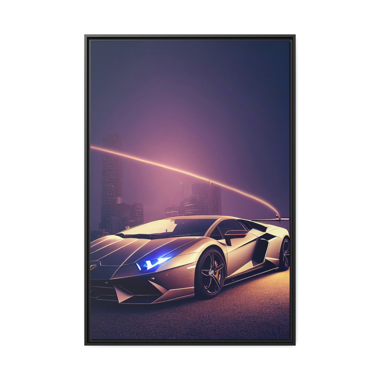 Sleek Supercar Beauty: Framed Canvas & Poster Print of a Lamborghini